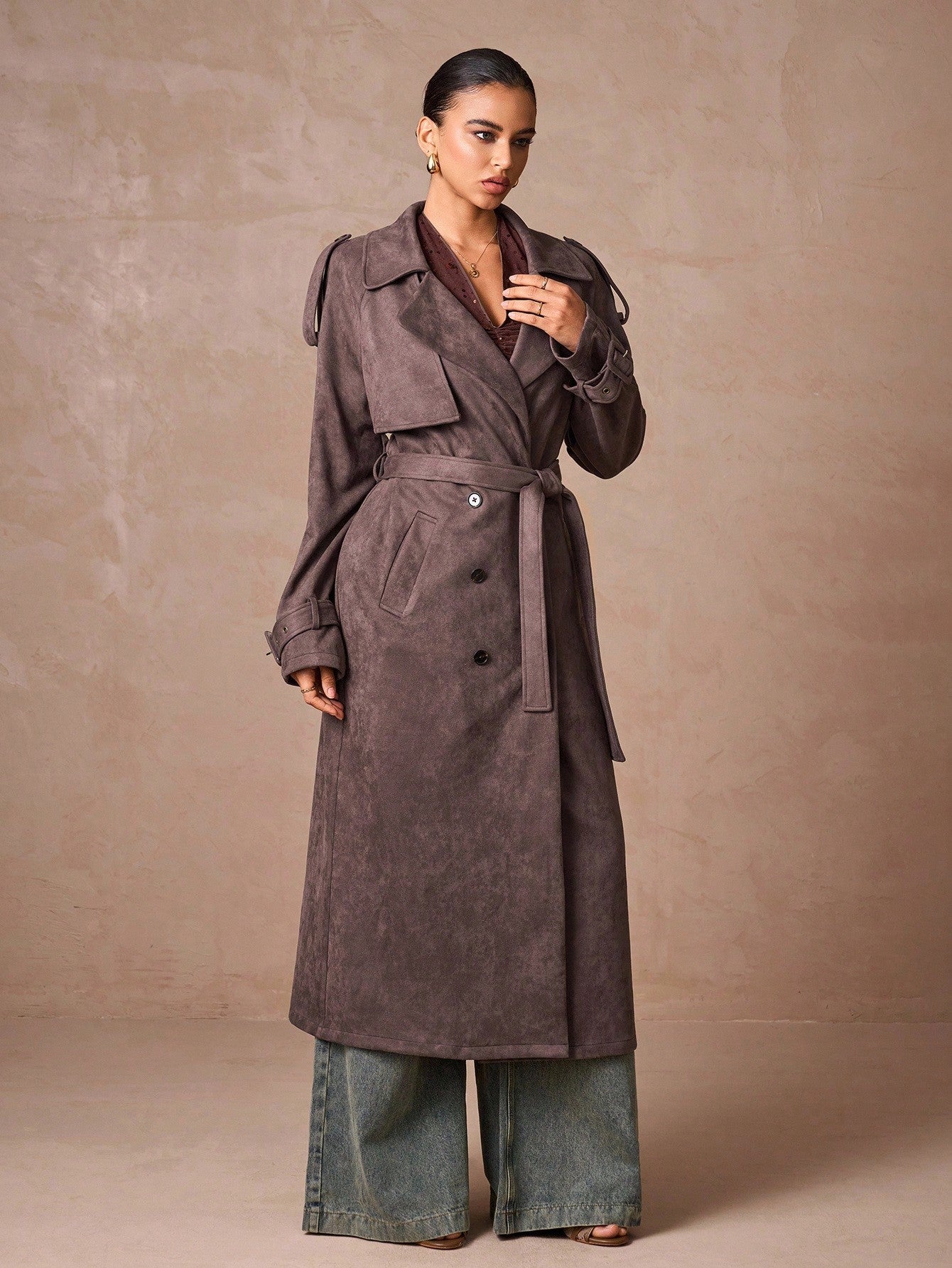 Lumalex Fall Winter Outing Casual Elegant Gathering Party Banquet Modest Old Money Coquette Glitter Holiday Party Rave Festival Outing Vacation Hot Outdoor Richly Layered Wedding Season Banquet Coming Of Age Ceremony Women's Regular Fit Suede-Feel Straig