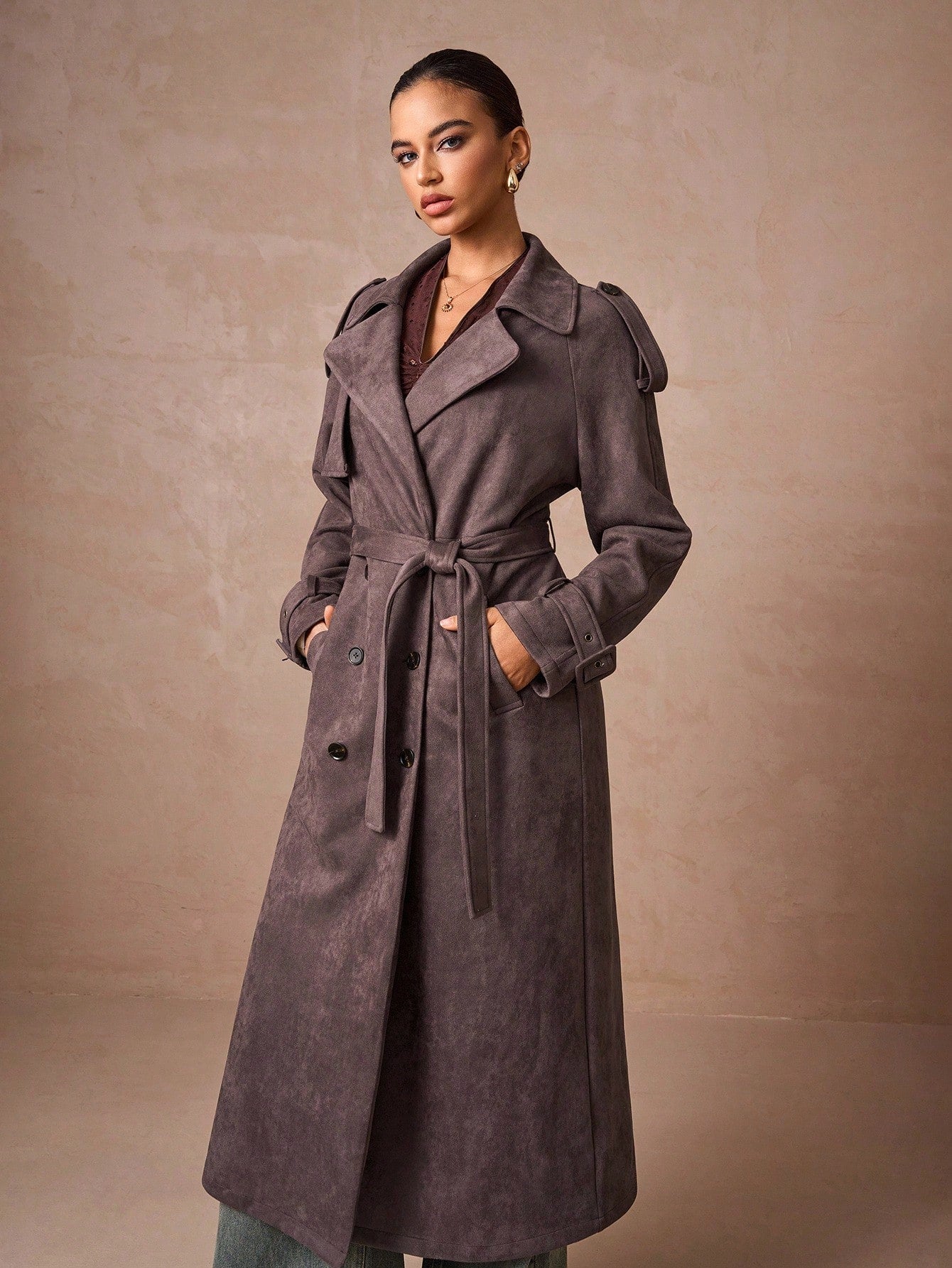 Lumalex Fall Winter Outing Casual Elegant Gathering Party Banquet Modest Old Money Coquette Glitter Holiday Party Rave Festival Outing Vacation Hot Outdoor Richly Layered Wedding Season Banquet Coming Of Age Ceremony Women's Regular Fit Suede-Feel Straig