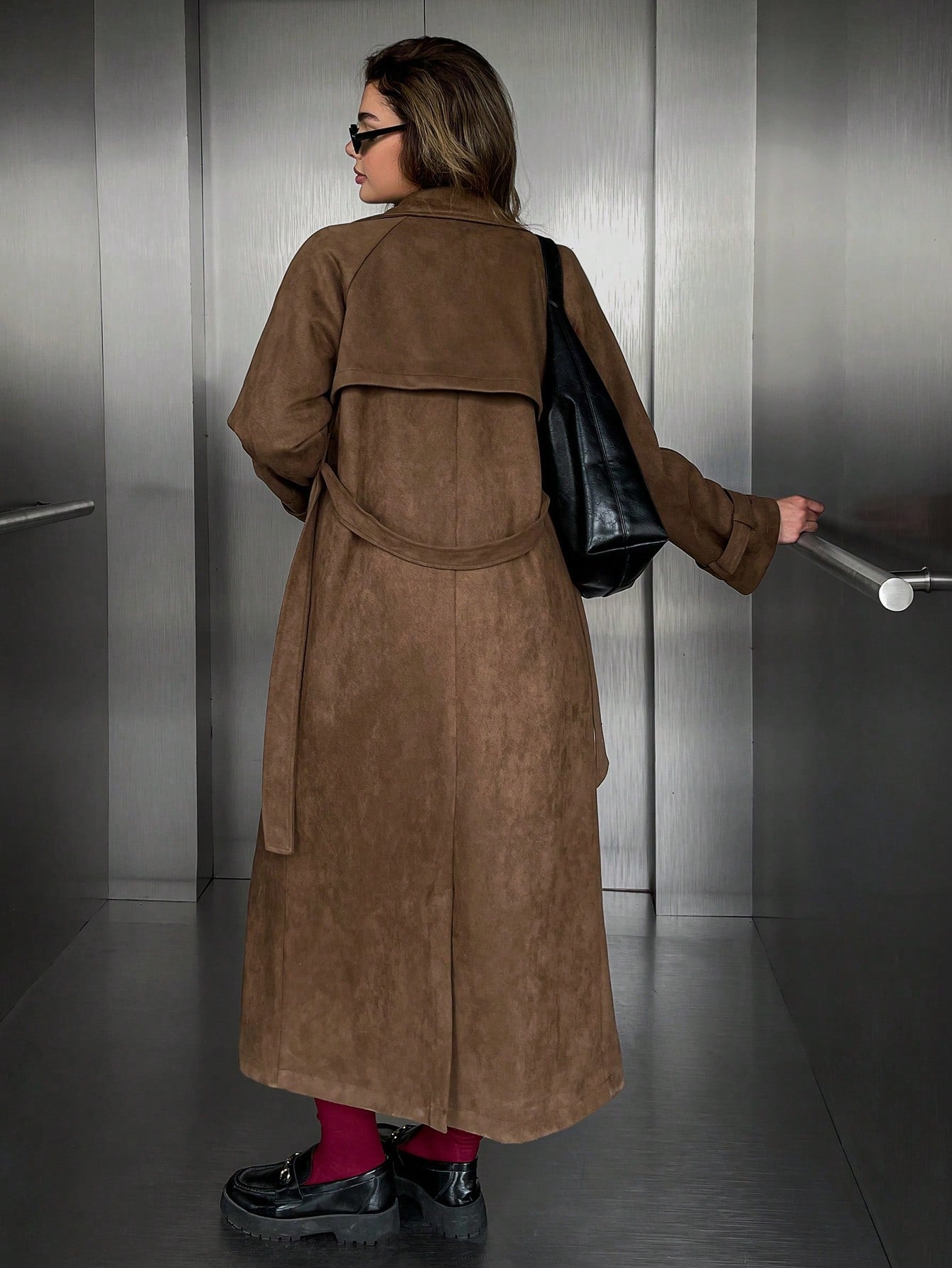 Autumn And Winter Elegant Women's Fashion Elegant Comfortable Casual Temperament Lady Vintage Simple Brown Commuter Windproof Warm Thickened Long Sleeve Pocket Button Ladies Trench Coat Jacket Long Coat