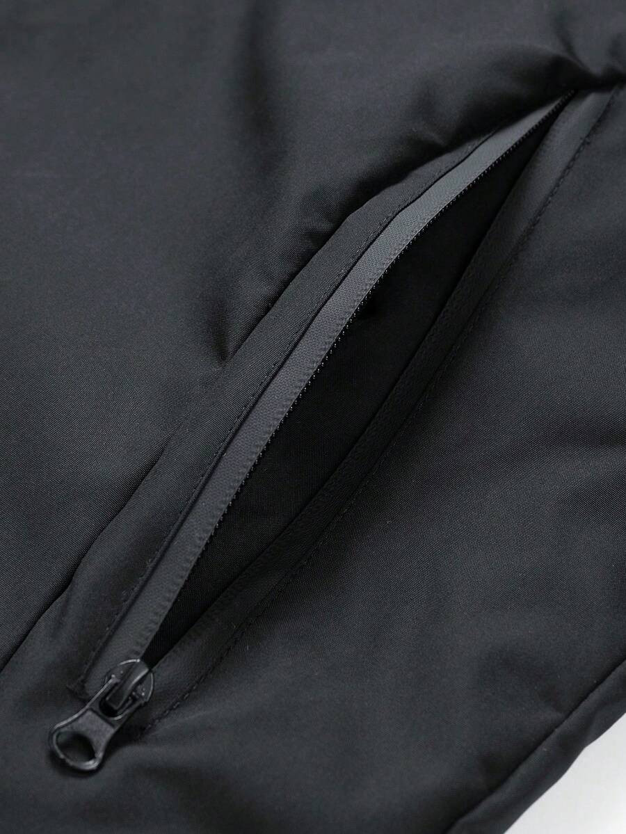 Men's Hooded Jacket With Pockets, Printed Outerwear For Spring And Autumn