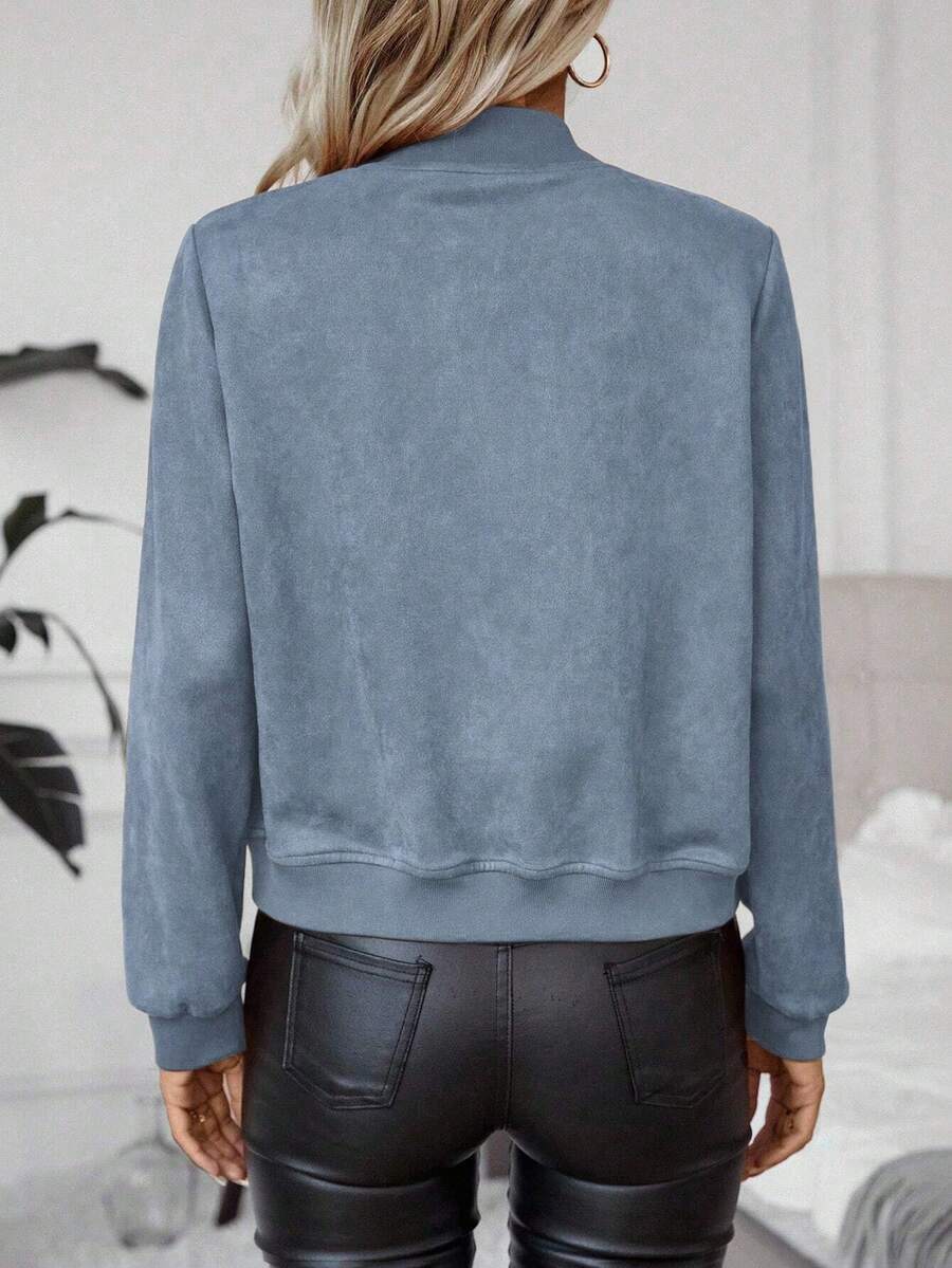 Calvaya Zip Up Bomber Jacket Fall Winter Cloth For Women