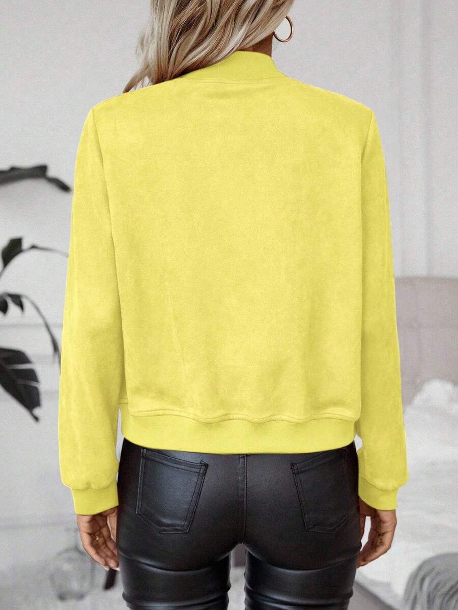 Calvaya Zip Up Bomber Jacket Fall Winter Cloth For Women
