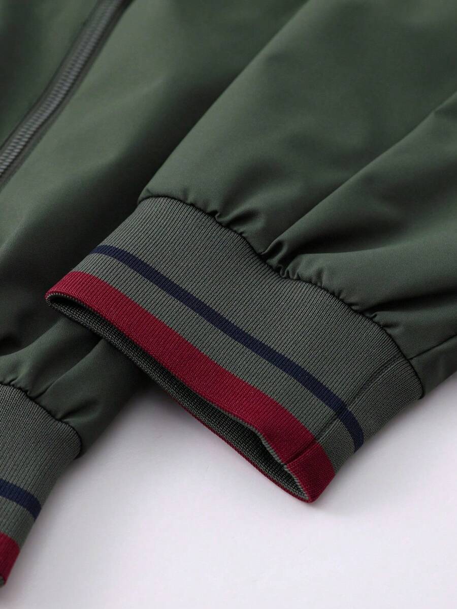 Manfinity Homme 2-In-1 Men's Casual Long Sleeve Reversible Casual Outdoor Windbreaker Jacket, Lightweight Summer Bomber Jacket, Fall