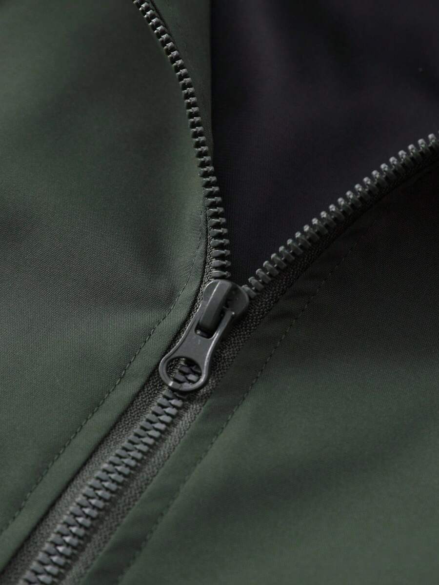Manfinity Homme 2-In-1 Men's Casual Long Sleeve Reversible Casual Outdoor Windbreaker Jacket, Lightweight Summer Bomber Jacket, Fall