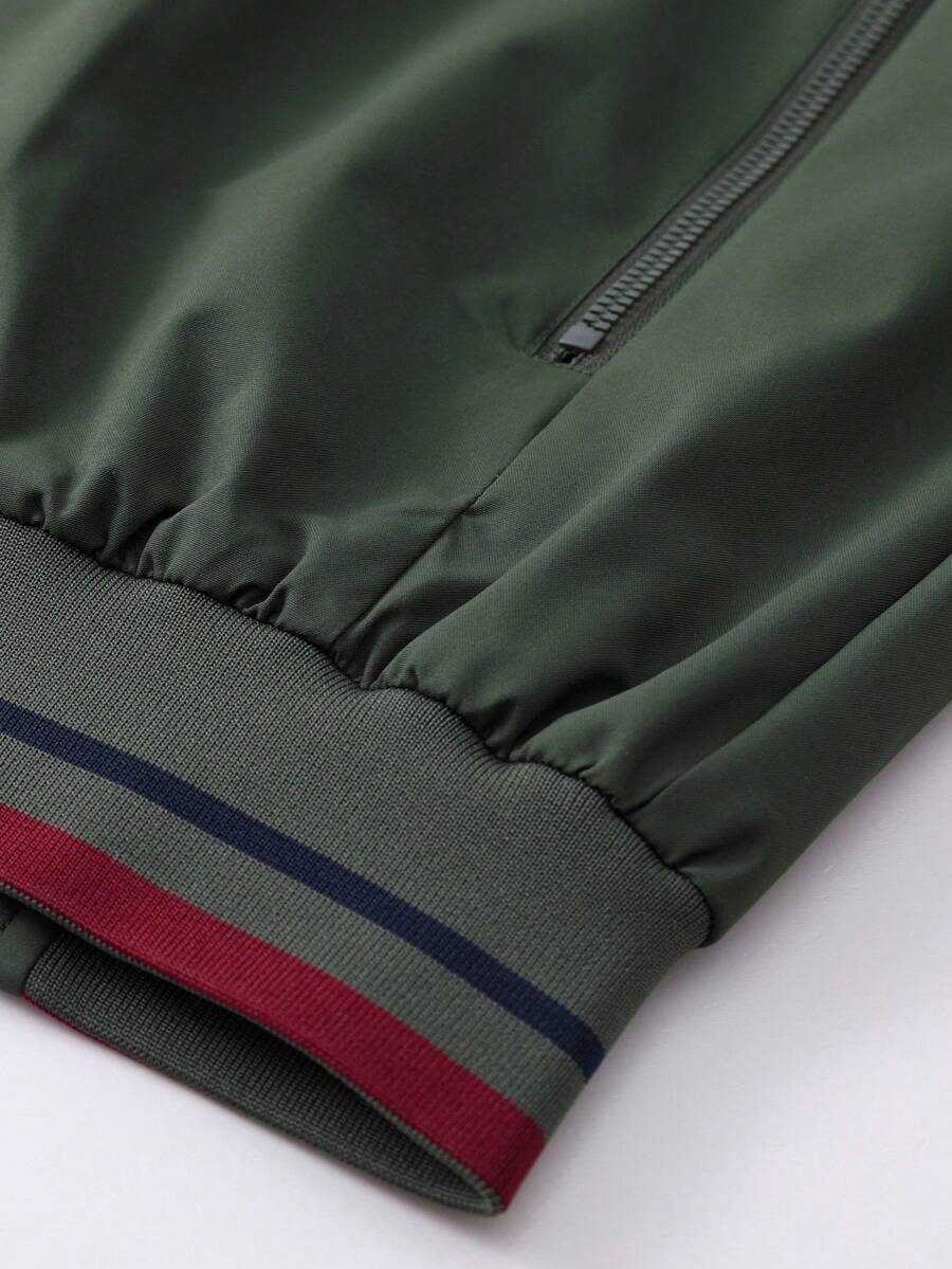 Manfinity Homme 2-In-1 Men's Casual Long Sleeve Reversible Casual Outdoor Windbreaker Jacket, Lightweight Summer Bomber Jacket, Fall