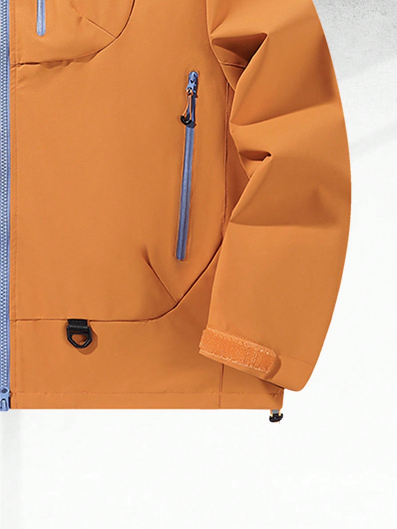 1pc Hooded Jacket With Cool Minimalist Design, Multiple Zipper Pockets And Adjustable Hood Details, Suitable For Urban Youth Daily Commute Or Exploring The City With Friends, Fashionable And Practical For Carrying Personal Items