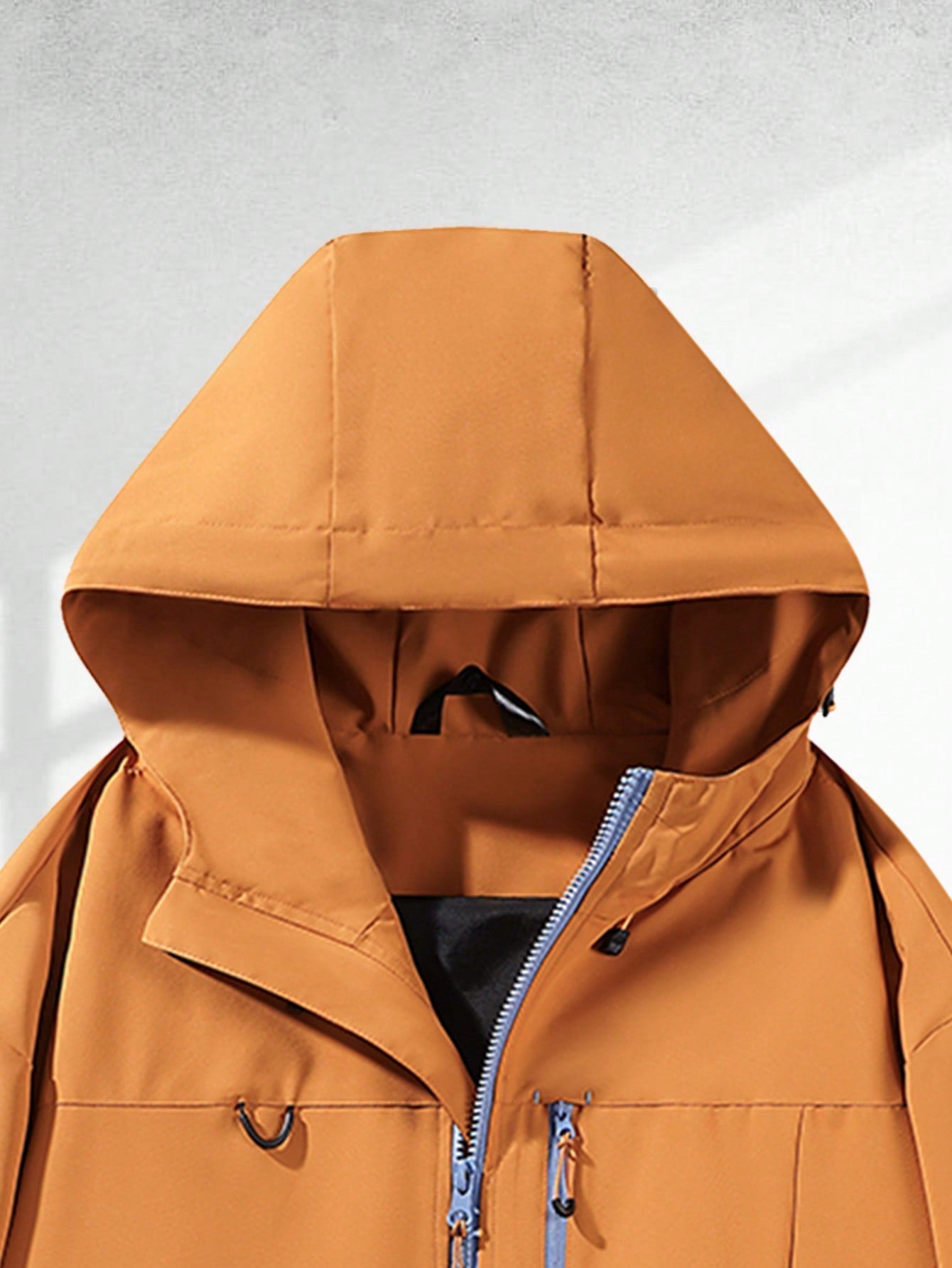 1pc Hooded Jacket With Cool Minimalist Design, Multiple Zipper Pockets And Adjustable Hood Details, Suitable For Urban Youth Daily Commute Or Exploring The City With Friends, Fashionable And Practical For Carrying Personal Items