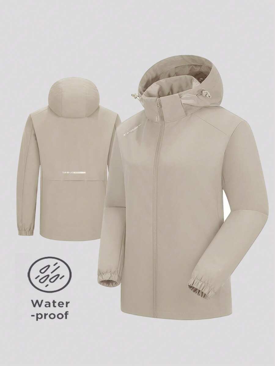 Winbreaker Jacket Thermal Lined Softshell Coat Hooded Waterproof Windproof Lightweight Insulated Hiking Camping, Fleece