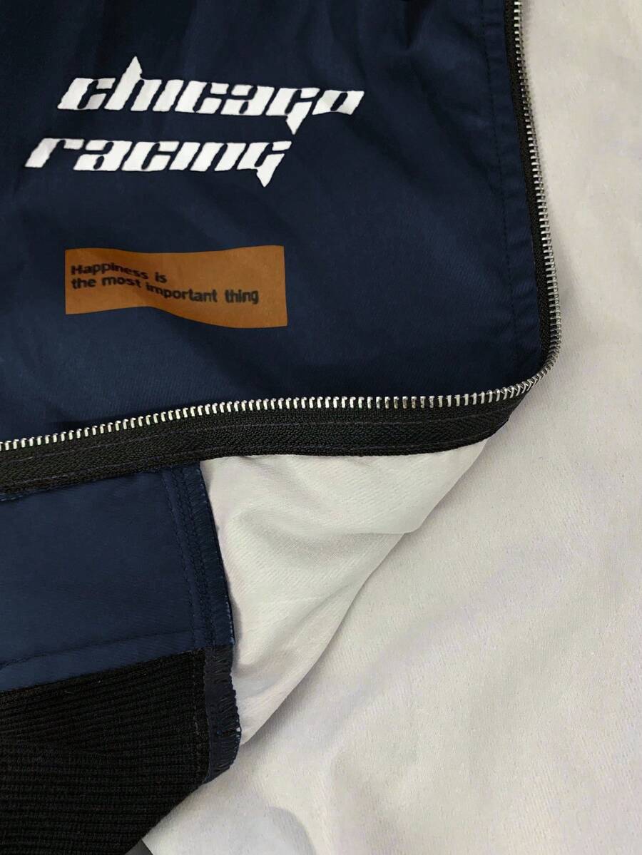 PETITE Letter Print Contrast Color Drop Shoulder Bomber Jacket For New Year Clothes