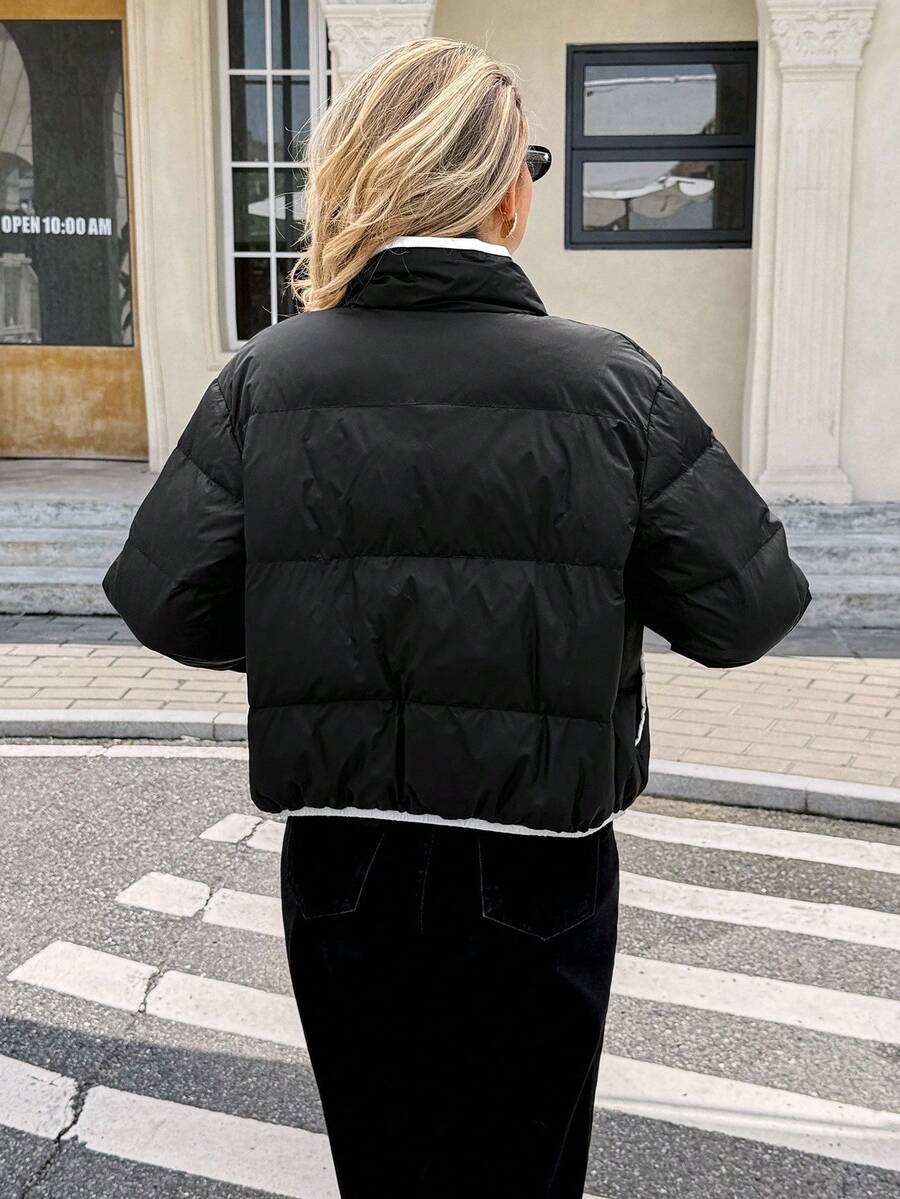 Siren Gaze Women's Casual Stand Collar Thermal Lined Jacket, Versatile For Winter,Fall Brown