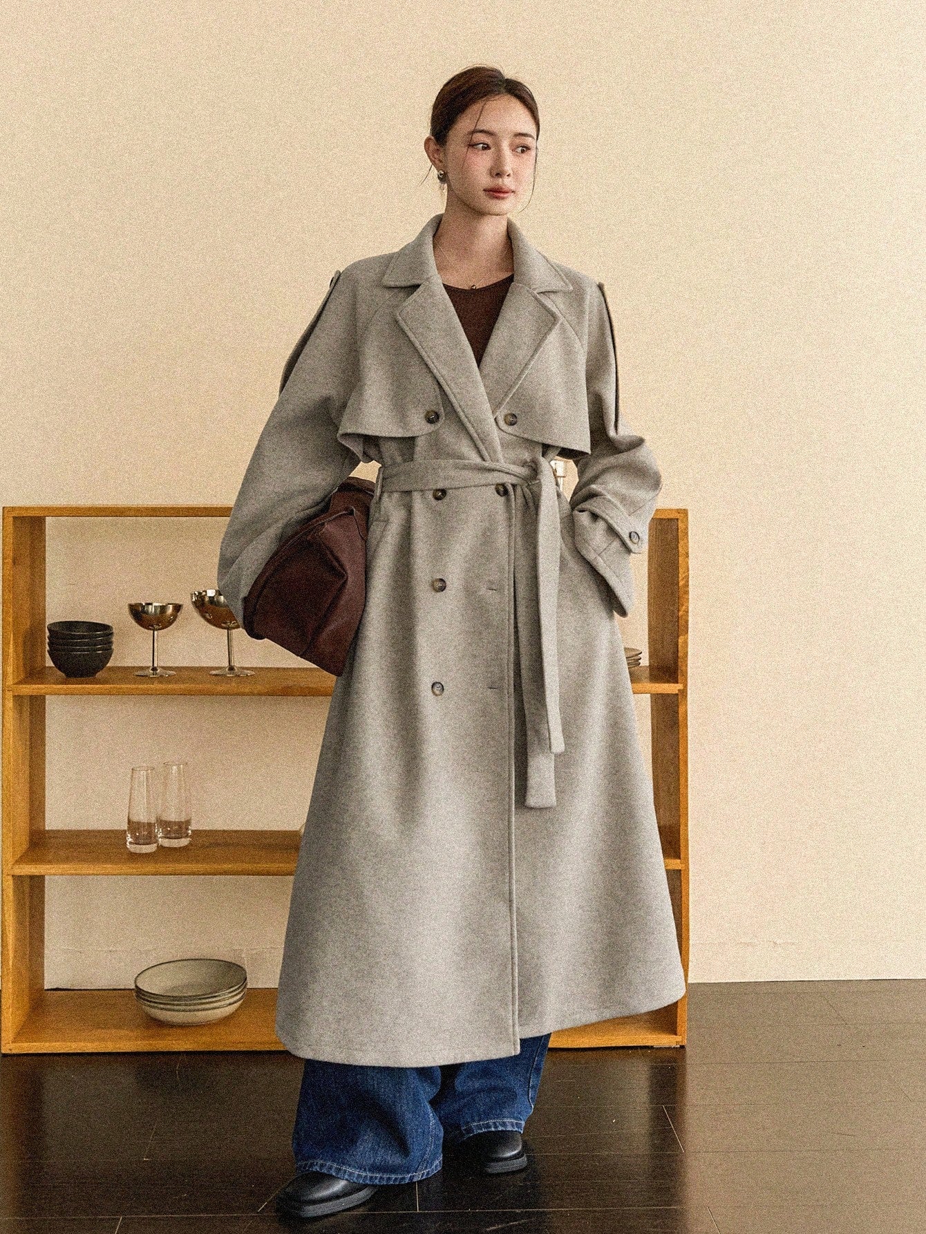Livesso Women's Loose Casual Wool Blend Jacket, Autumn/Winter