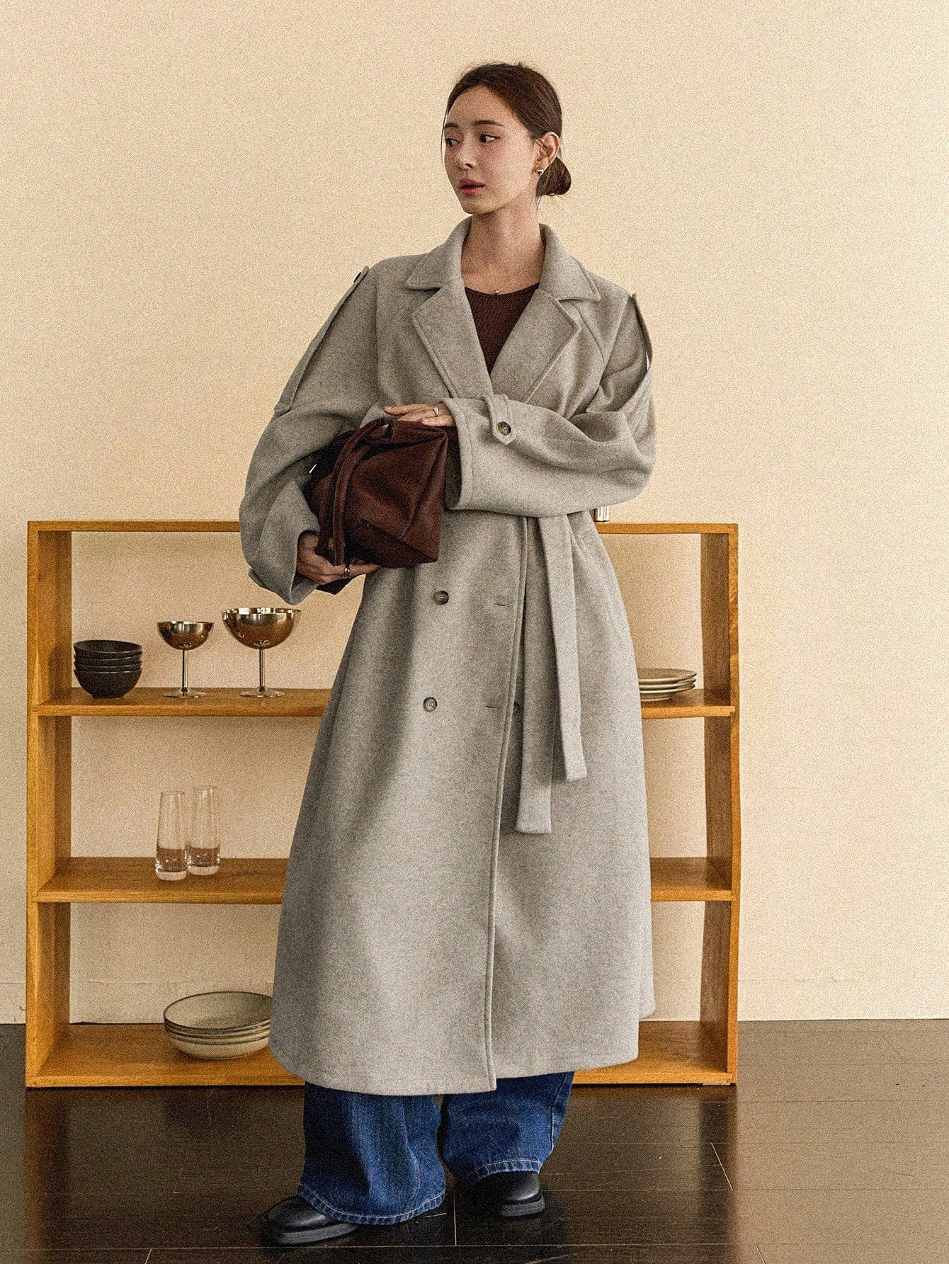 Livesso Women's Loose Casual Wool Blend Jacket, Autumn/Winter