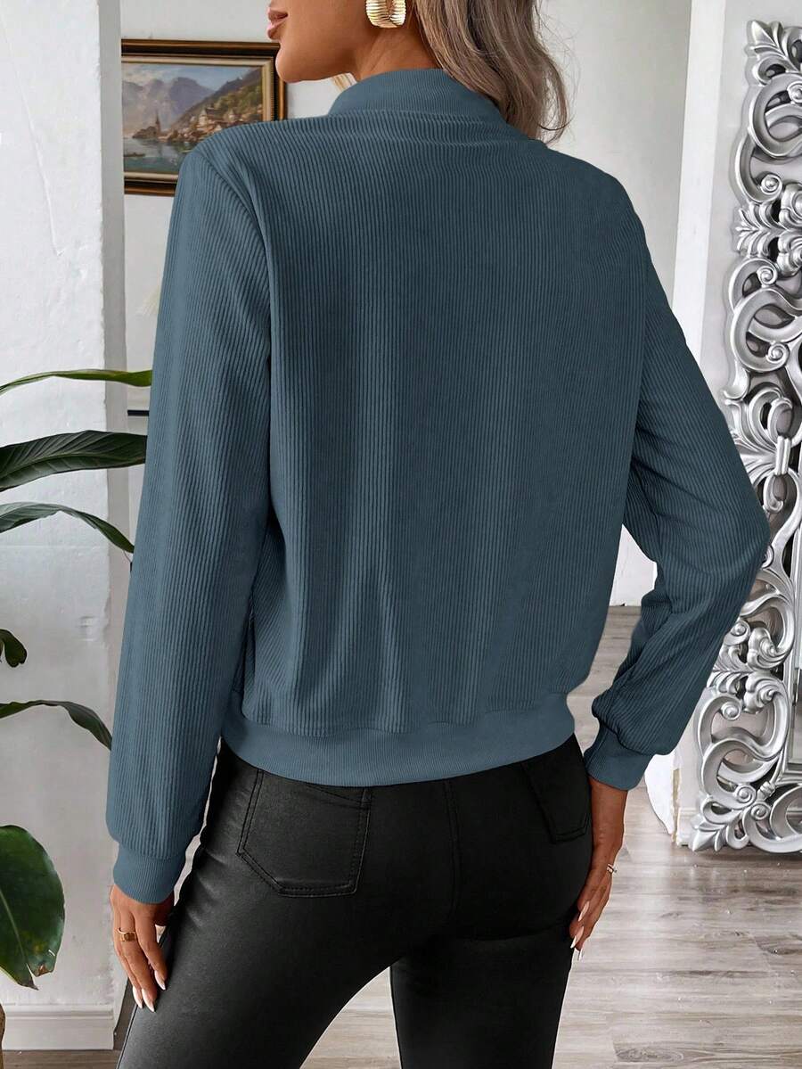 Calvaya Zip Up Bomber Jacket Fall Winter Cloth For Women