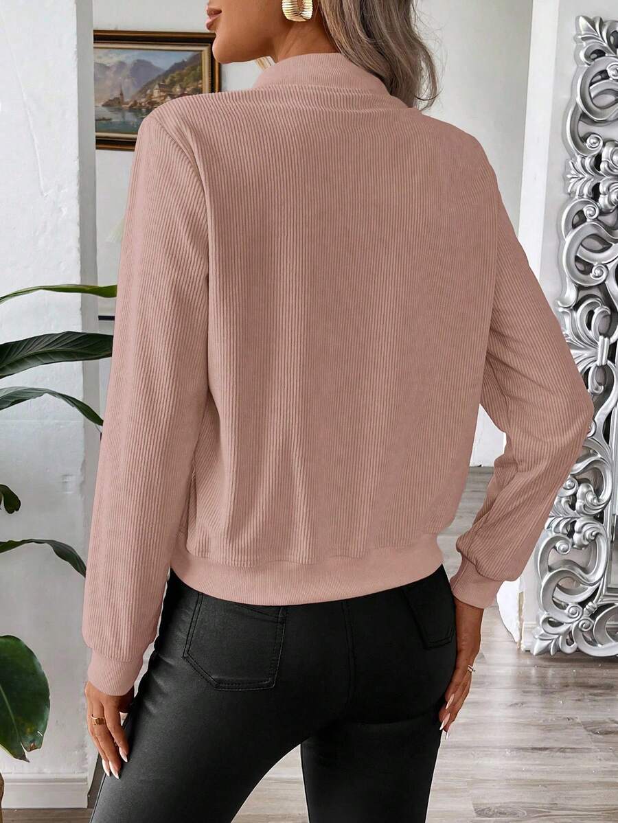 Calvaya Zip Up Bomber Jacket Fall Winter Cloth For Women