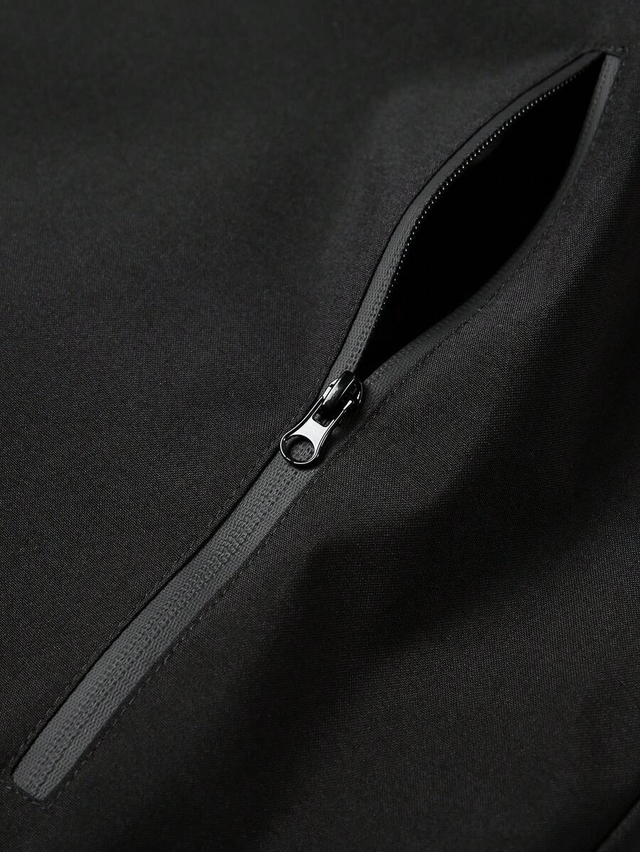 Lightweight Windbreaker Men Casual Hooded Jacket Lightweight Zip-Up Windbreaker With Drawstring