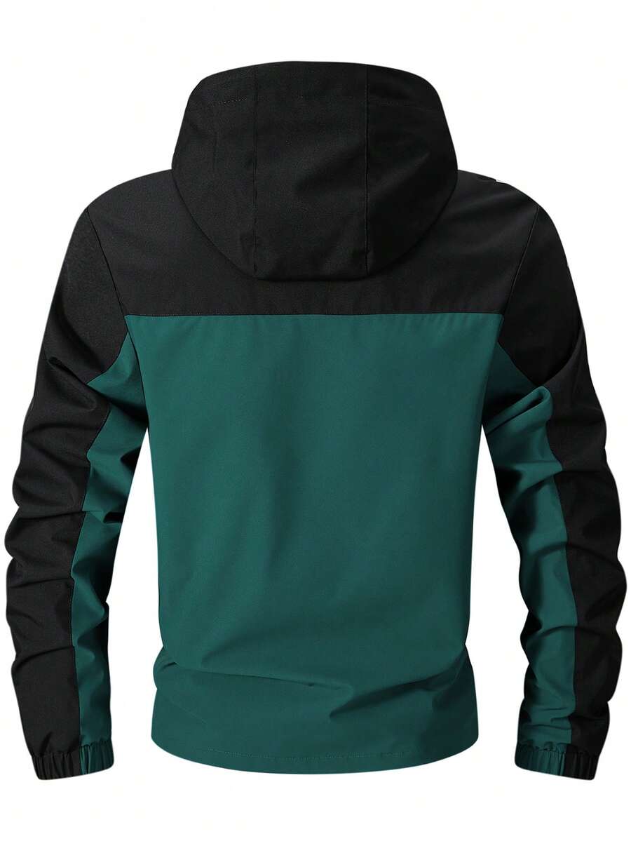 2025 New Men's Winter Jacket, Camping Christmas New Arrival Men's Contrast Color Hooded Jacket