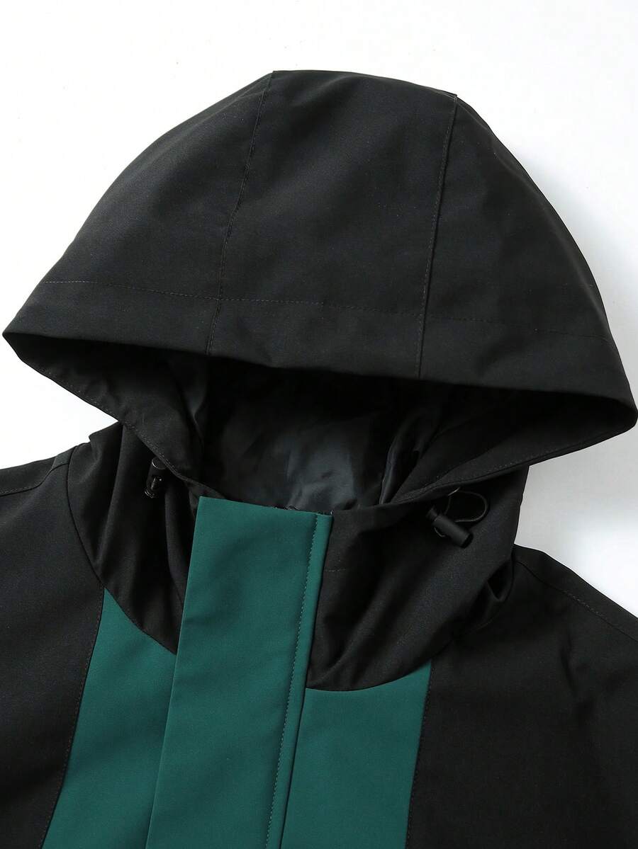 2025 New Men's Winter Jacket, Camping Christmas New Arrival Men's Contrast Color Hooded Jacket