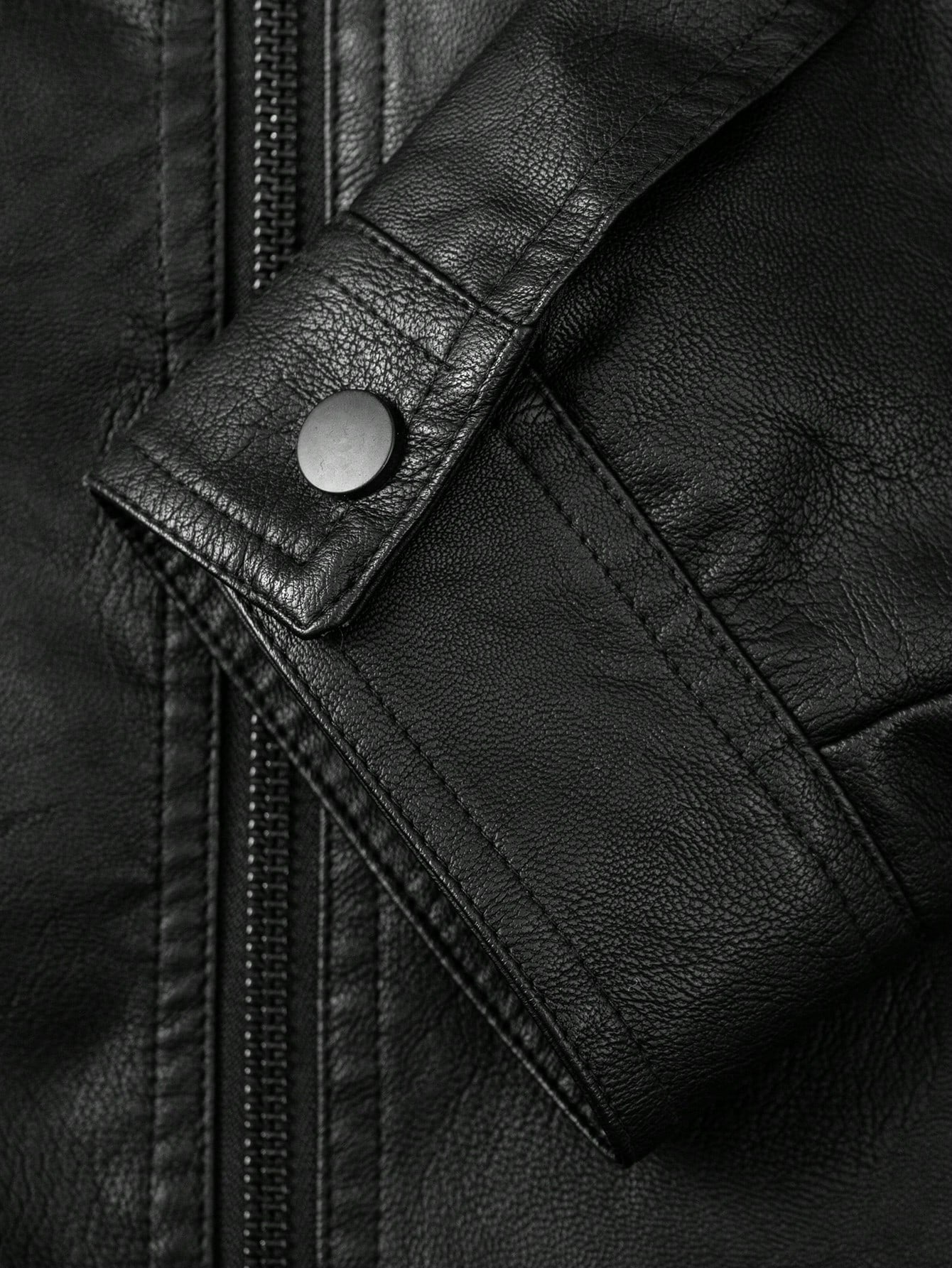 Men's Autumn/Winter Motorcycle Jacket, Korean Style PU Leather Stand Collar Casual Leather Coat