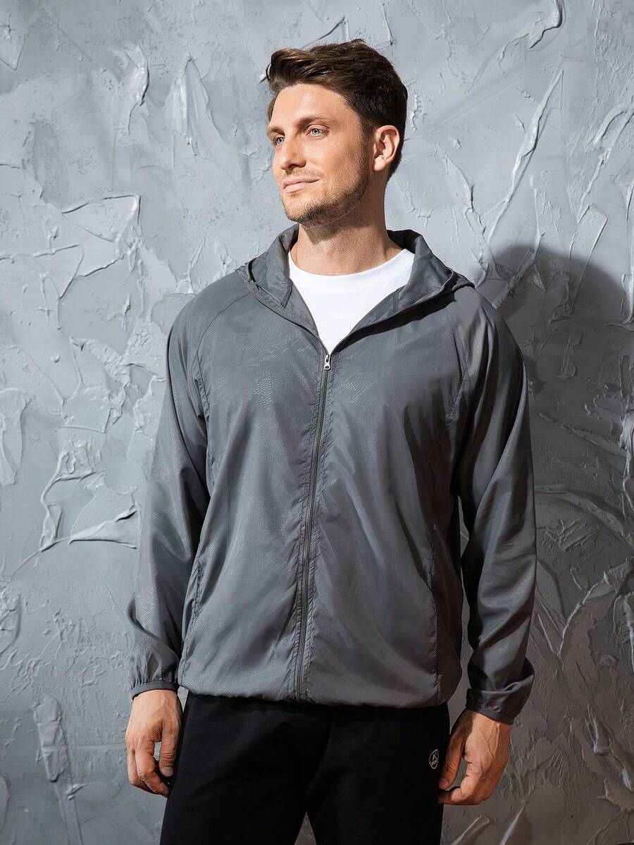 Men's Lightweight Jacket Outdoor Casual Windbreaker Waterproof Ultra-Light Solid Color Jacket Cycling Long Sleeve Coat