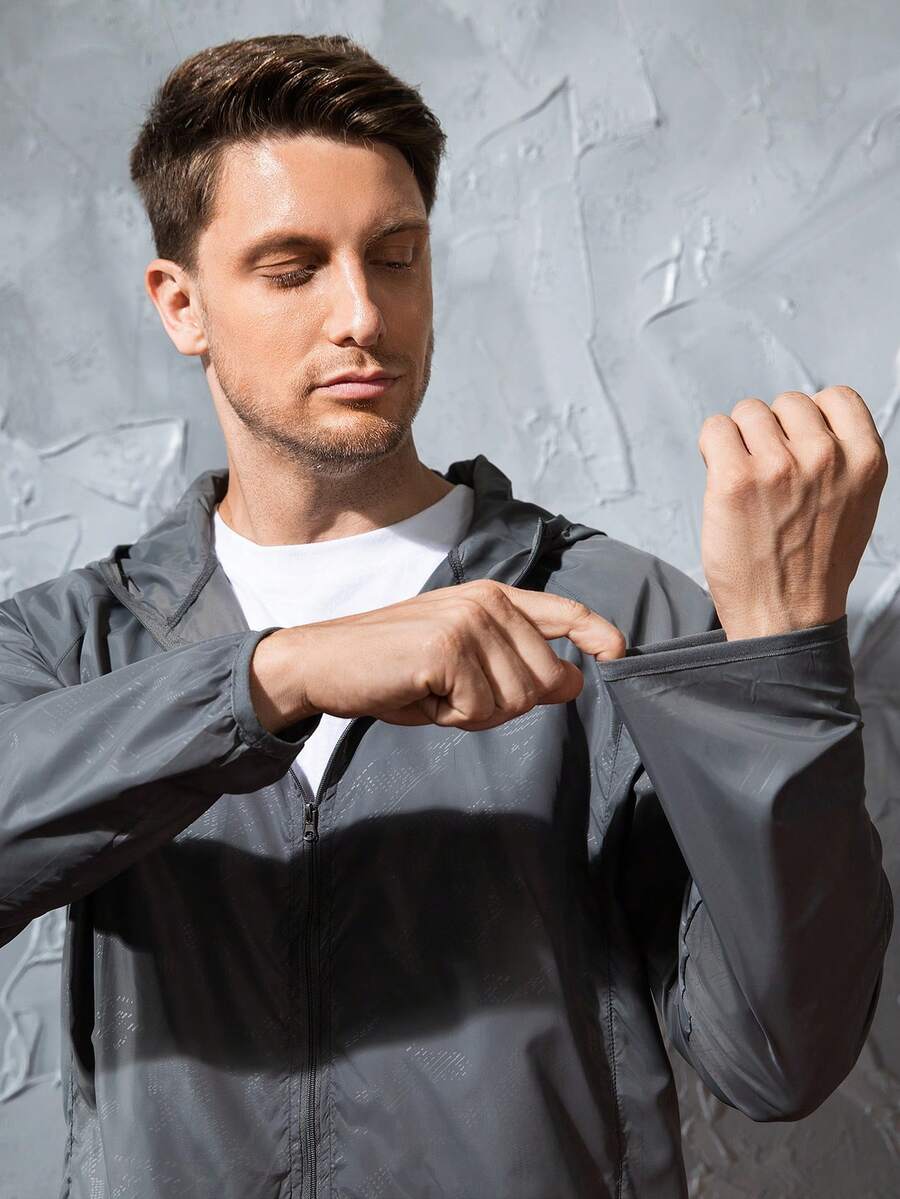 Men's Lightweight Jacket Outdoor Casual Windbreaker Waterproof Ultra-Light Solid Color Jacket Cycling Long Sleeve Coat