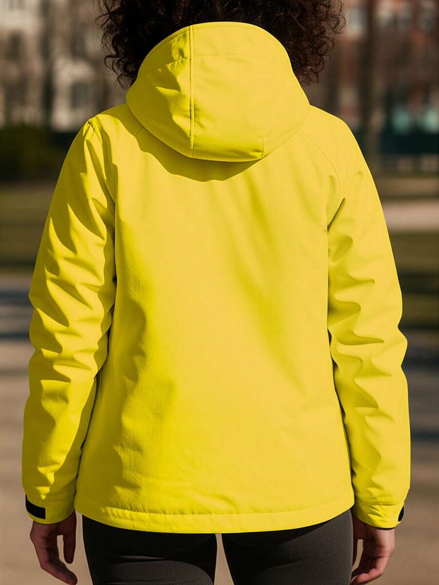 Women's Outdoor Waterproof Hooded Jacket - Warm Windproof Softshell Cargo Coat