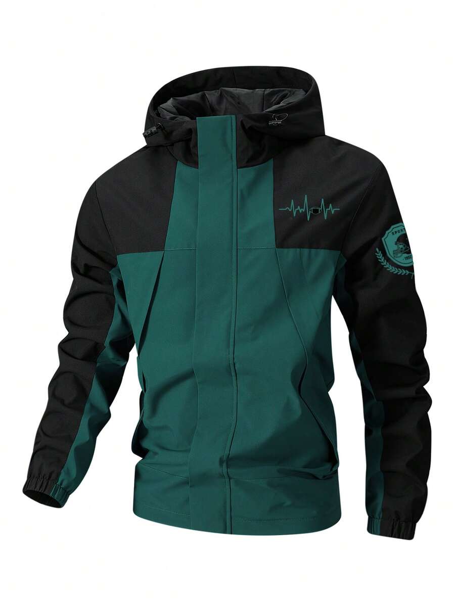 2025 New Men's Winter Jacket, Camping Christmas New Arrival Men's Contrast Color Hooded Jacket
