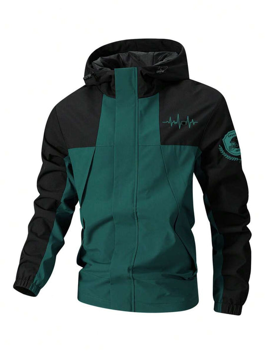2025 New Men's Winter Jacket, Camping Christmas New Arrival Men's Contrast Color Hooded Jacket