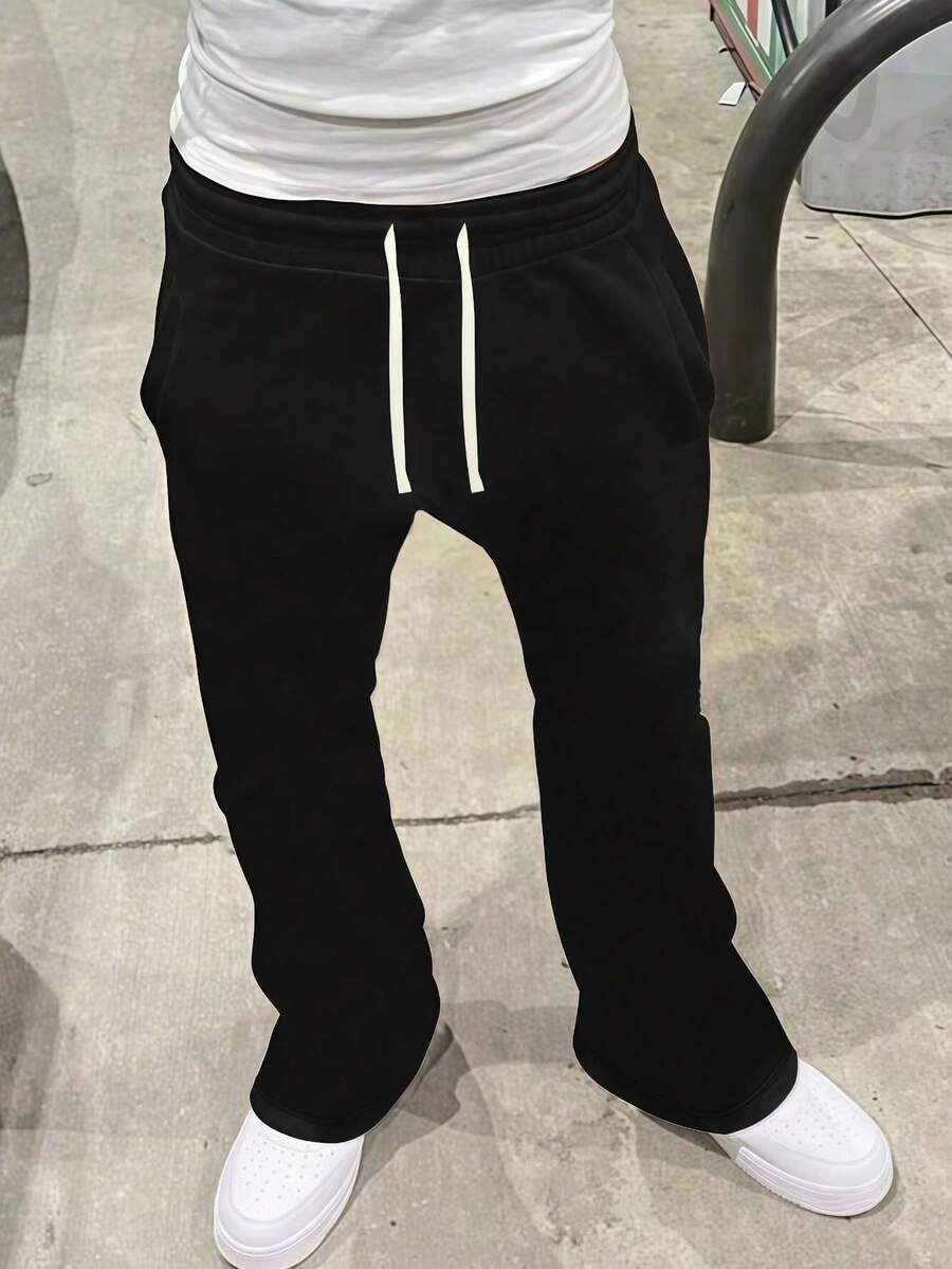 Men's Lightweight Knit Pants, Fashion Versatile Casual High Street Jogging Trousers, Oversized Loose Fit With Drawstring Waist And Pockets, Durable, Suitable For Autumn, Great Gift For Husband Or Boyfriend, Wear For Street, Commute, Outdoor, Vacation