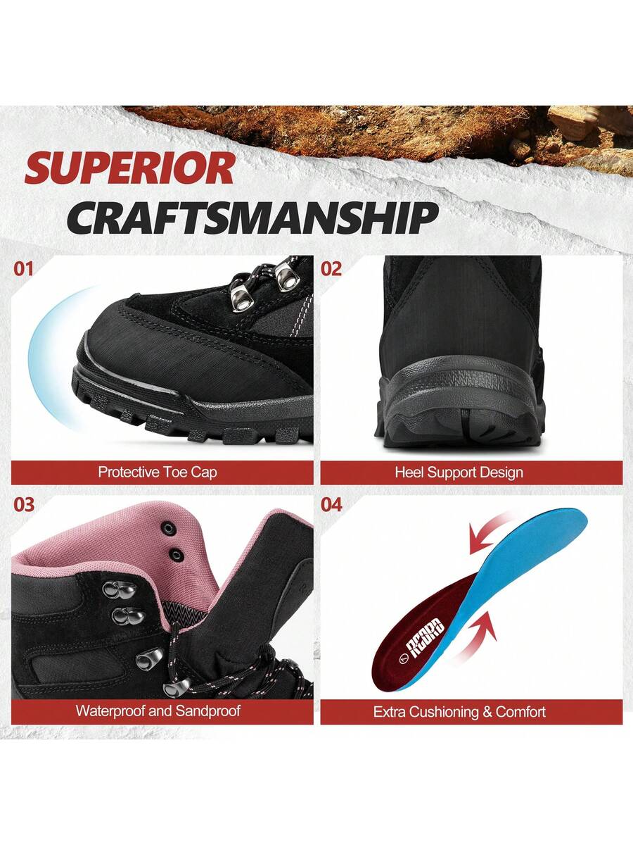 Hiking Boots Womens Waterproof Outdoor Womens Hiking Boots Trekking Camping Trail Boots