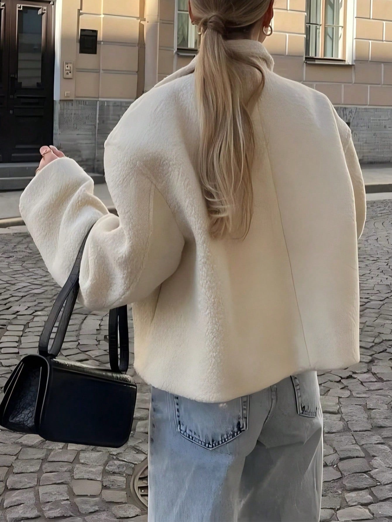 Simple Versatile Casual Commute Fashion Sports Outdoor Fleece Jacket Women, Solid Color Faux Wool Fabric Zipper Jacket, Casual College Travel Holiday Autumn/Winter Outerwear