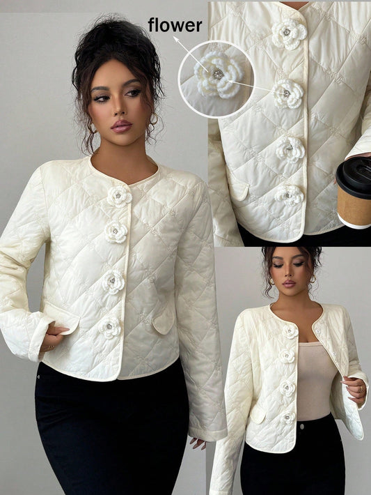 Elenzga Elegant And Vacation-Style Cotton-Padded Jacket For Ladies In Autumn And Winter