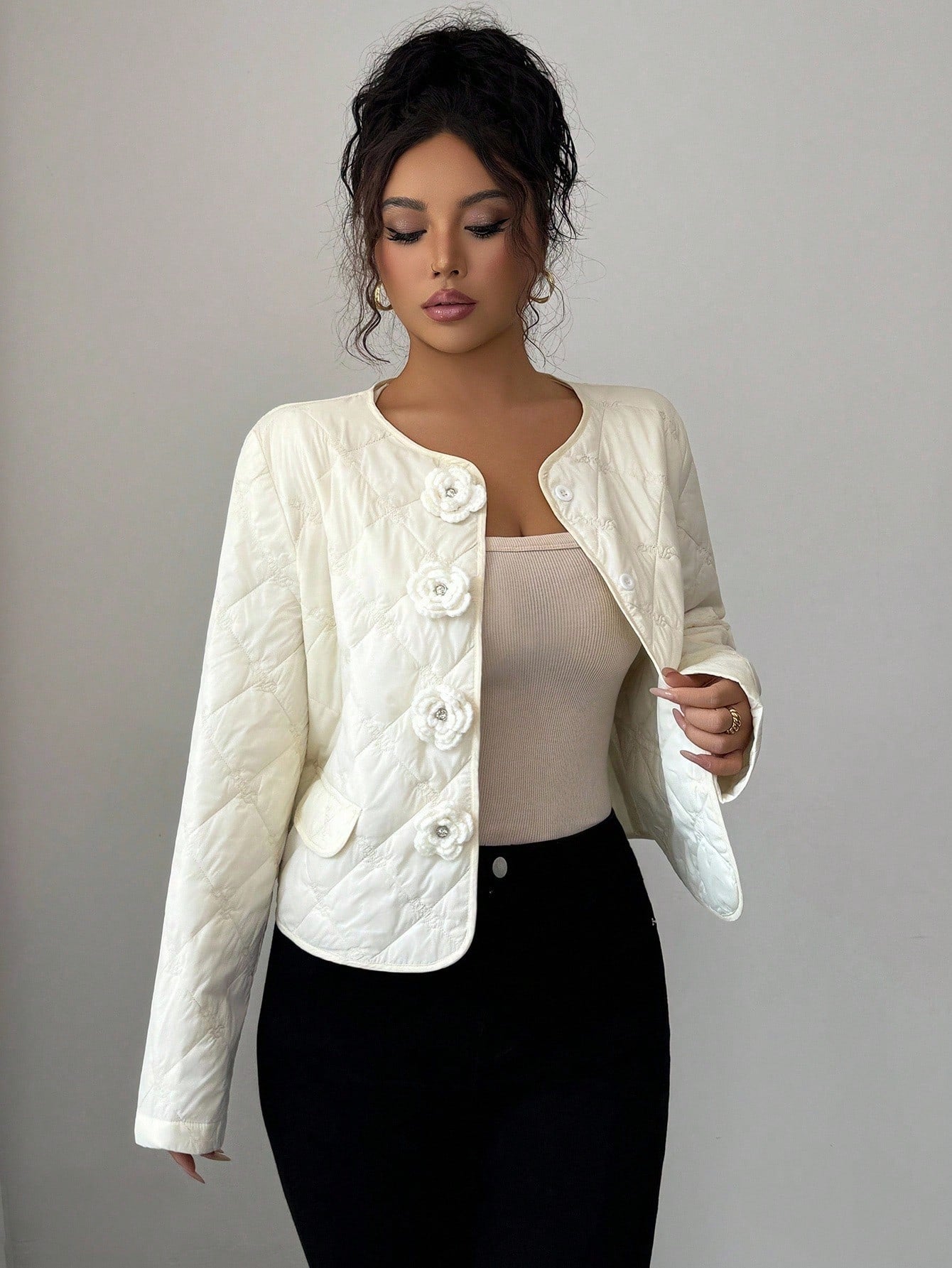 Elenzga Elegant And Vacation-Style Cotton-Padded Jacket For Ladies In Autumn And Winter