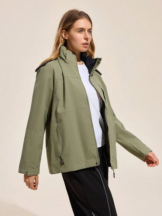 Easithlete Casual Loose Zip-Up Windbreaker Jacket For Women Outdoor Women Rain Jacket Water Proof Jacket Woman Wind Cheater Women Light Jacket Women Sports Jackets