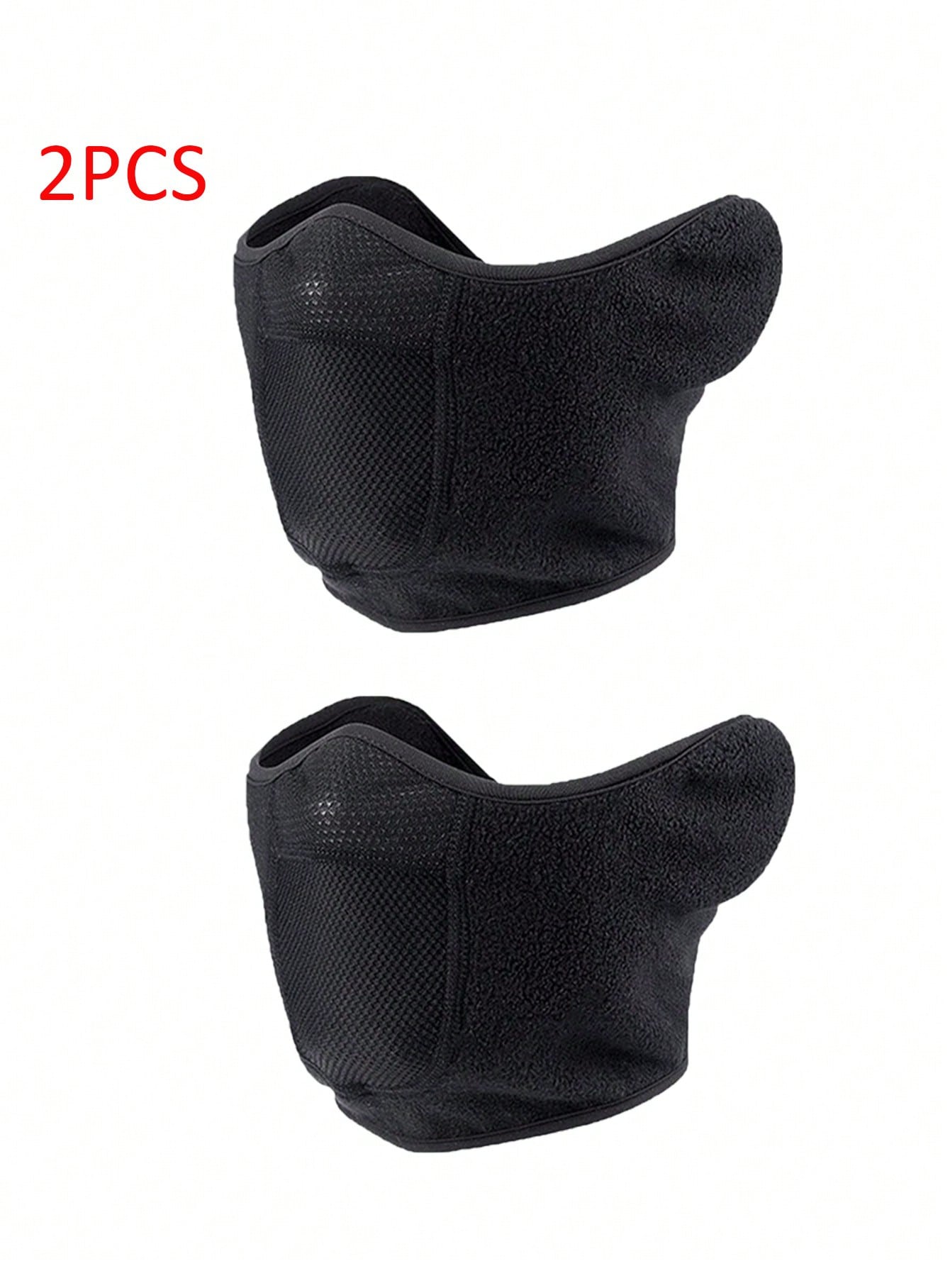 2/1PC Men Motorcycle Cycling Cold-Proof Earmuffs Fleece Knitted Face Mask Half Face Outdoor Sports Breathable Mask Winter Warm Windproof For Skiing Mask Earmuffs Unisex