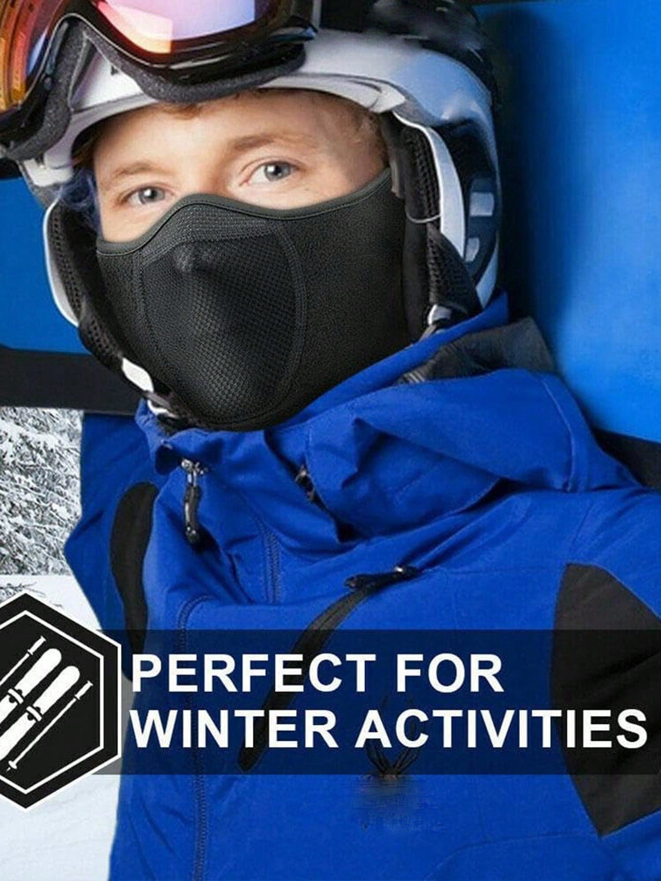 2/1PC Men Motorcycle Cycling Cold-Proof Earmuffs Fleece Knitted Face Mask Half Face Outdoor Sports Breathable Mask Winter Warm Windproof For Skiing Mask Earmuffs Unisex