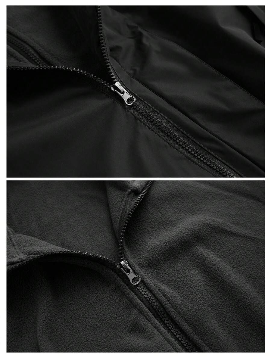 Unisex Outdoor Softshell Jacket, 3-In-1 Detachable Fleece Lining, Windproof Waterproof, Suitable For Autumn/Winter