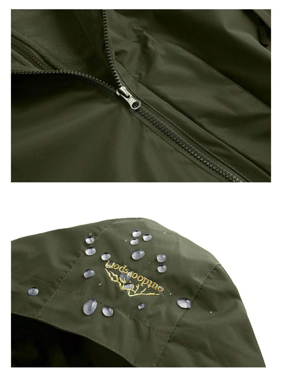 Unisex Outdoor Softshell Jacket, 3-In-1 Detachable Fleece Lining, Windproof Waterproof, Suitable For Autumn/Winter