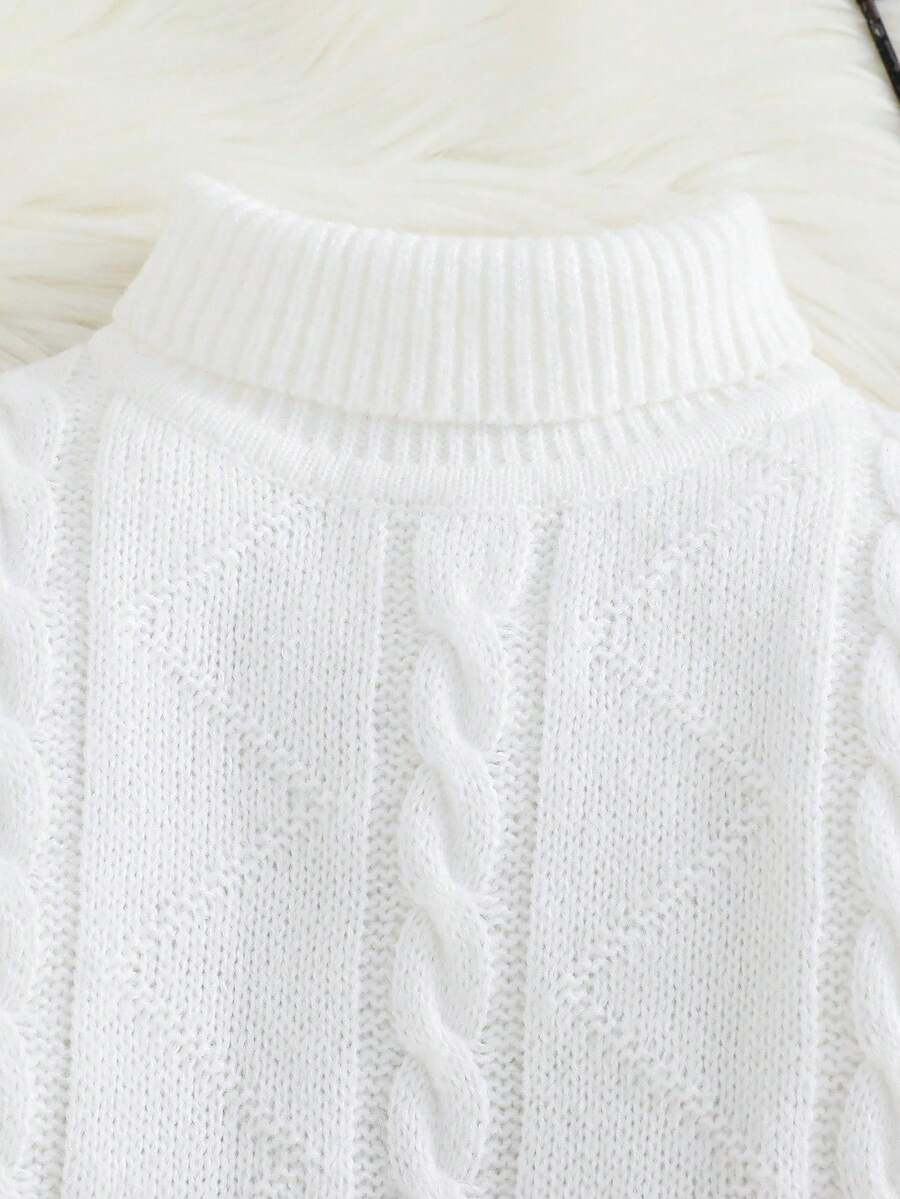 1pc Young Boys' Casual Comfortable Solid Color Versatile Loose Fit Turtleneck Sweater