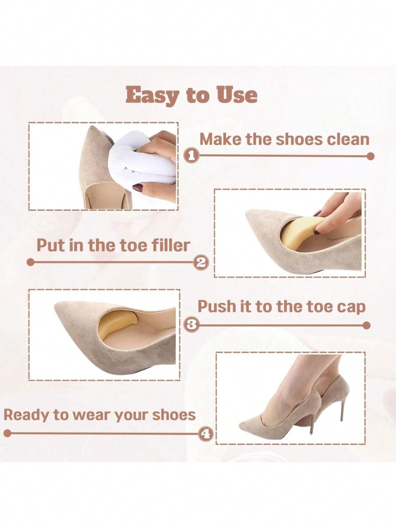 1 Pair/2 Pairs Pain Relief Forefoot Insert Pads for Women