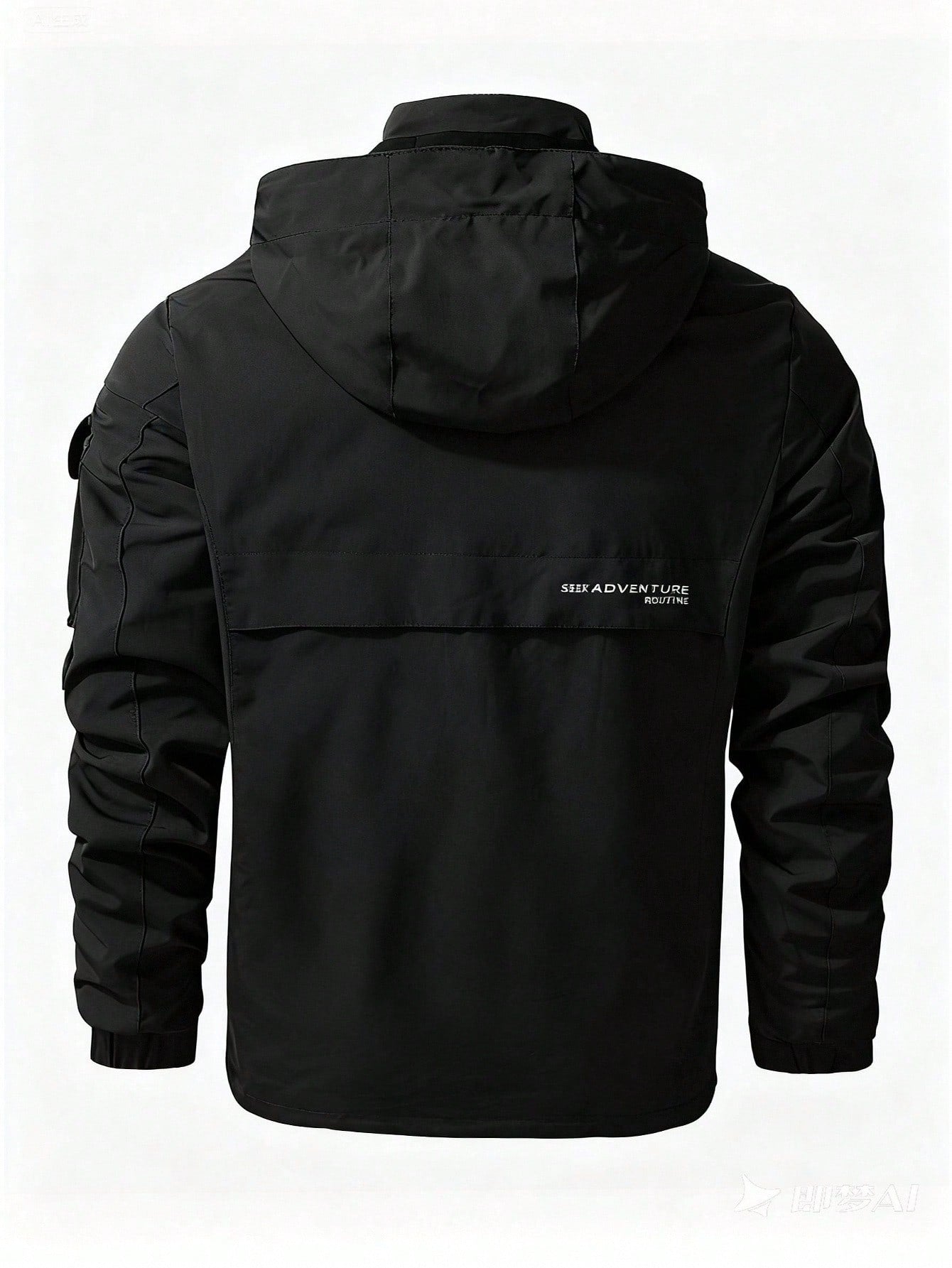 Manfinity Homme New Casual Printed Mid-Length Black Padded Coat, Fashion Autumn/Winter Outerwear