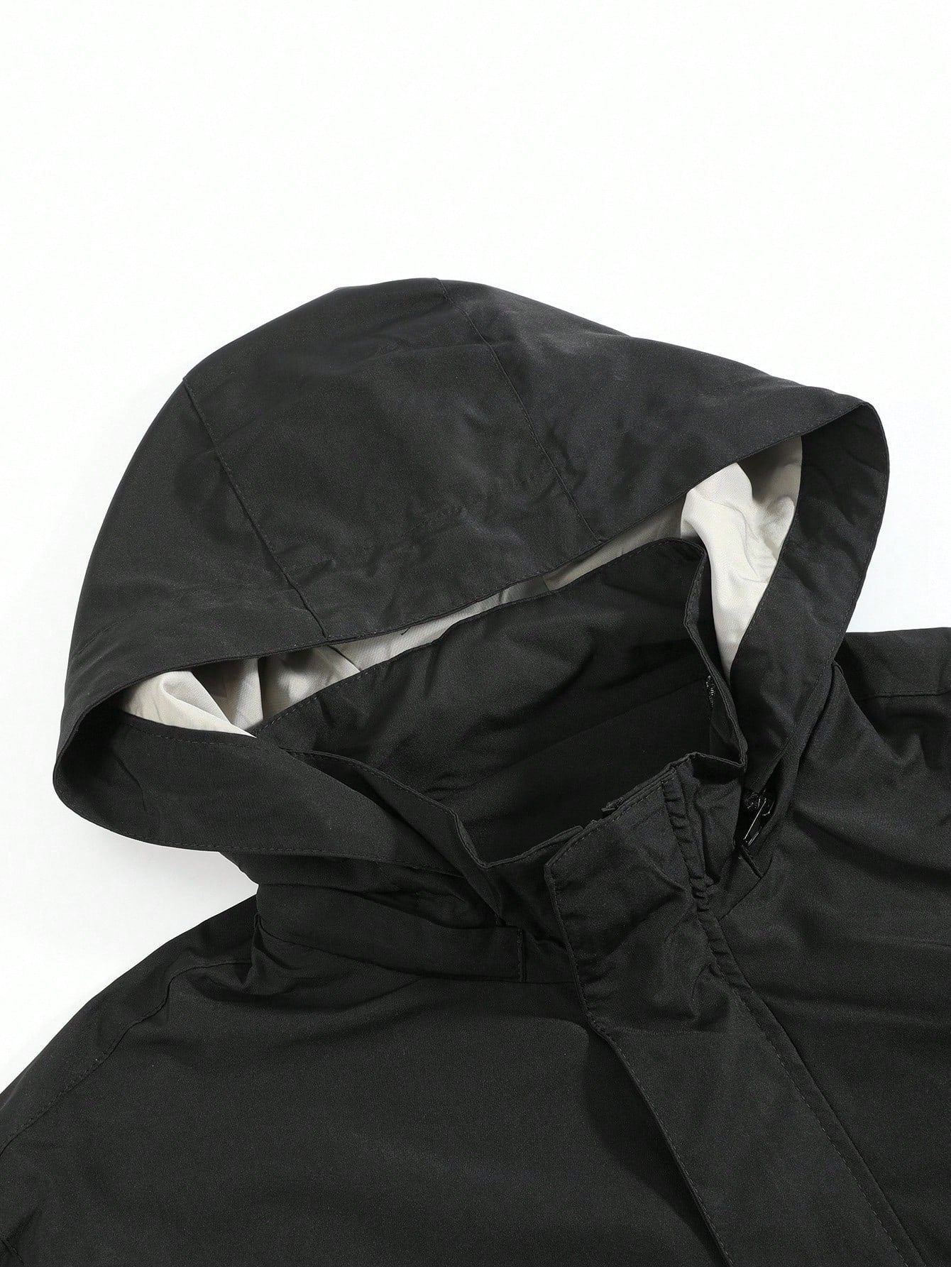 Manfinity Homme New Casual Printed Mid-Length Black Padded Coat, Fashion Autumn/Winter Outerwear