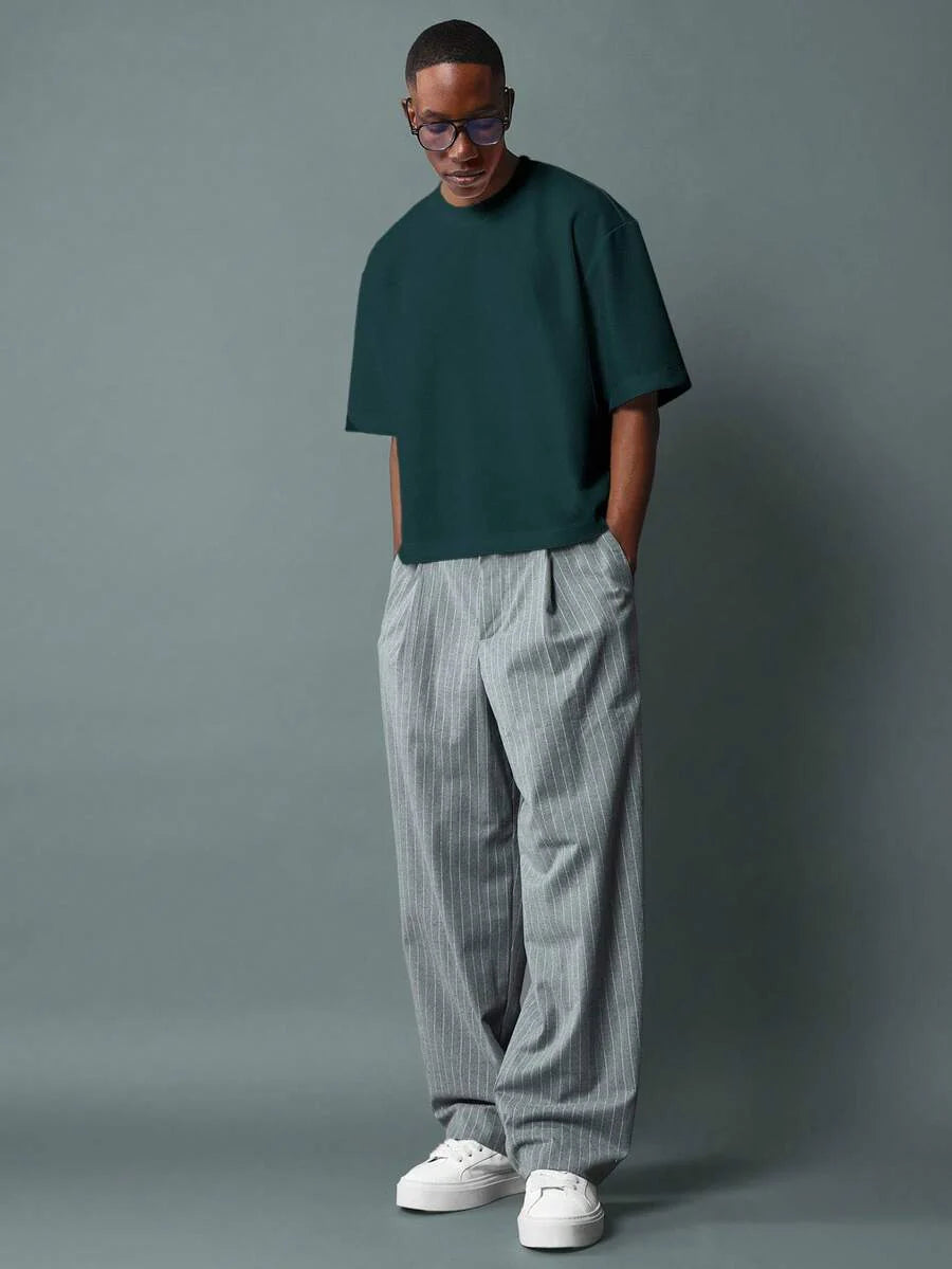 SUMWON Boxy Cut Cropped Jersey T Shirt With Modern Design