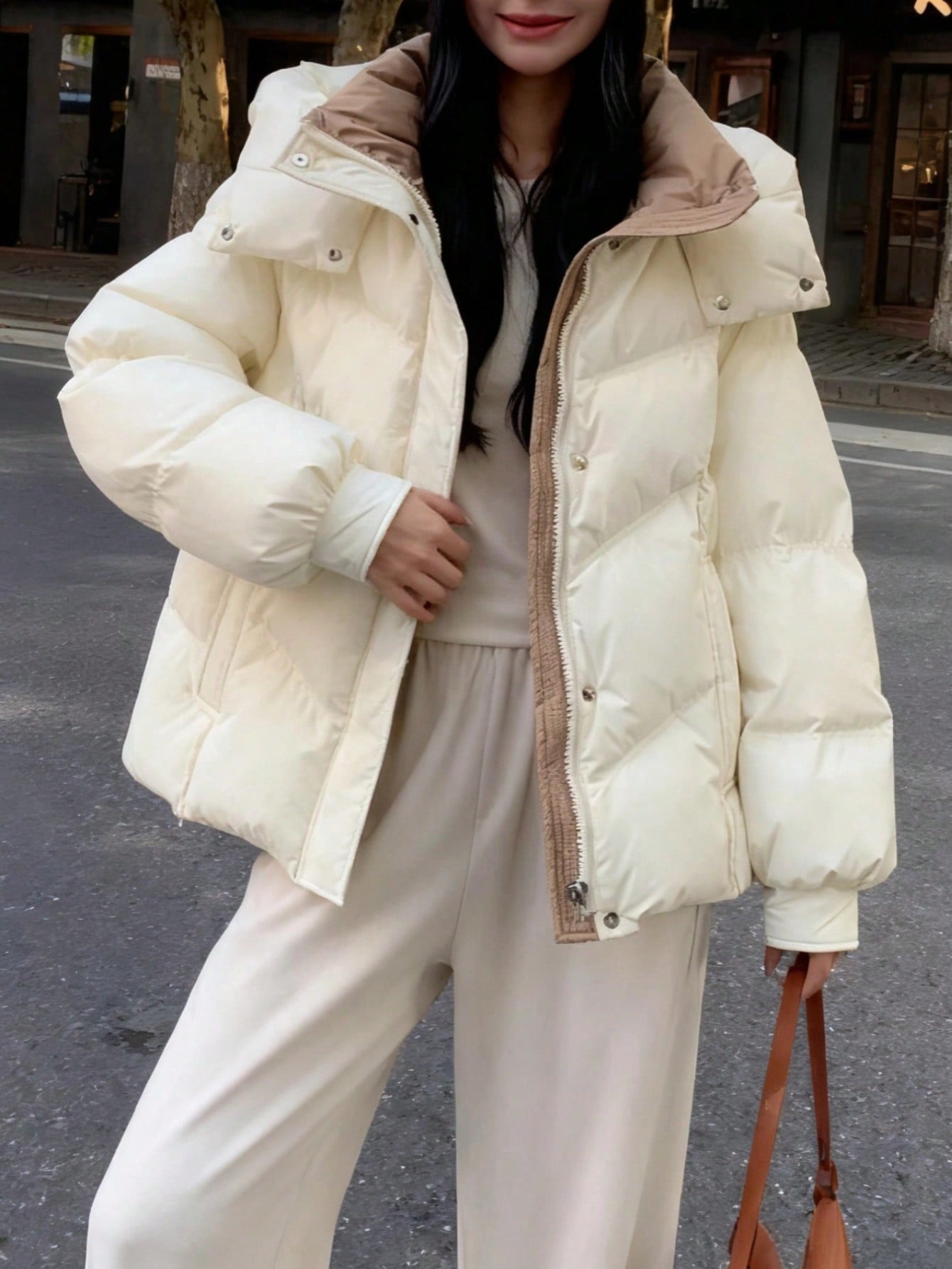 Winter Women's Hoodies Padded Down Coats Elegant Casual Solid Chic Party Birthday Zip Up Hooded Down Jackets Padded Parkas Korean Fashion Thicken Winter Coats Female Puffer Outwear Business Casual Woman Streetwear Clothes
