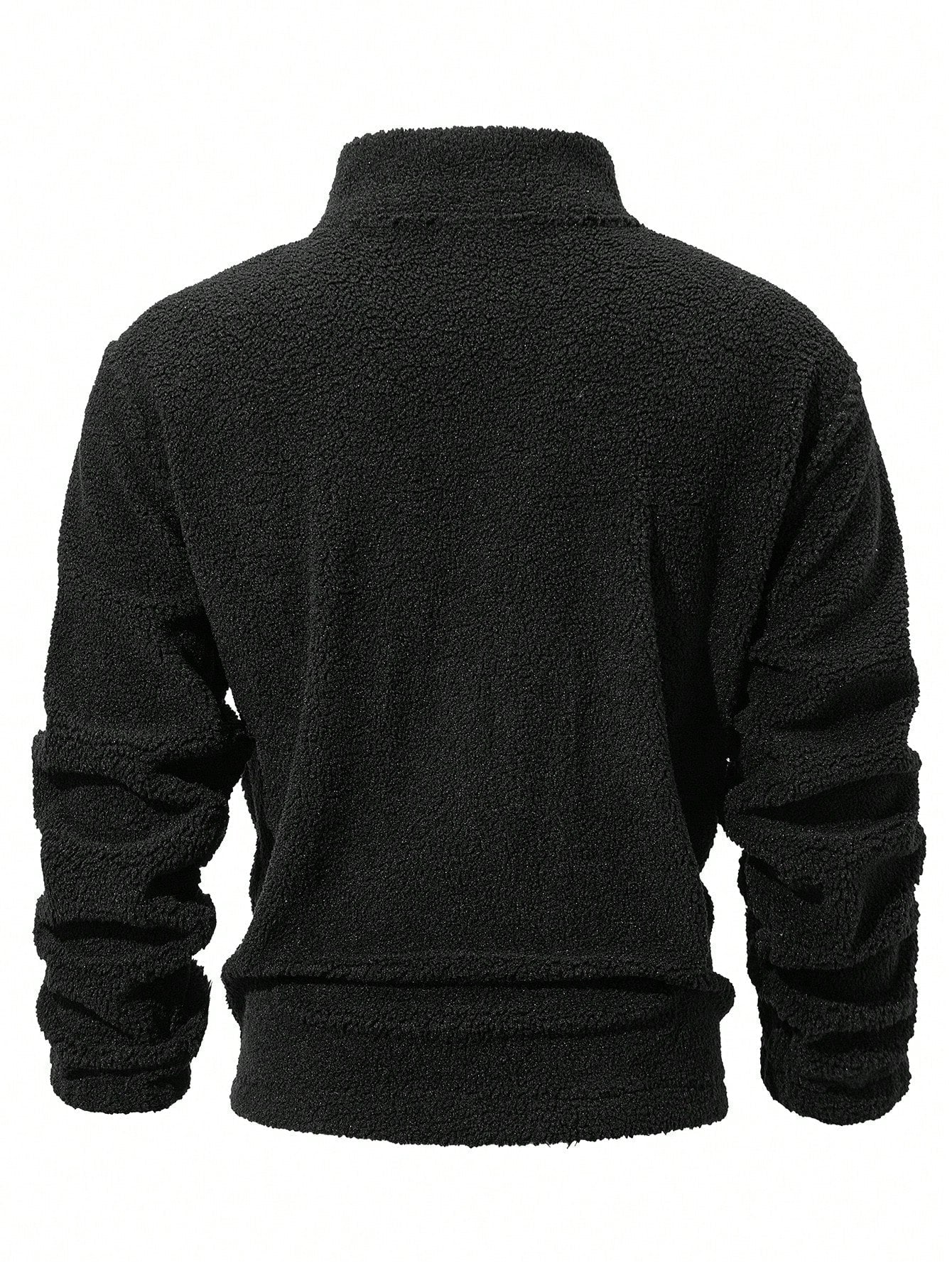 Men's Old Money Standing Collar Thickened Jacket , Fall Winter, Grunge, Fleece-Lined Jacket