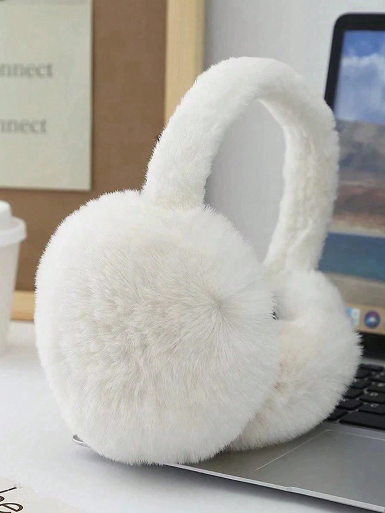 1pc Men's Fashionable Solid Color Plush Ear Muffs