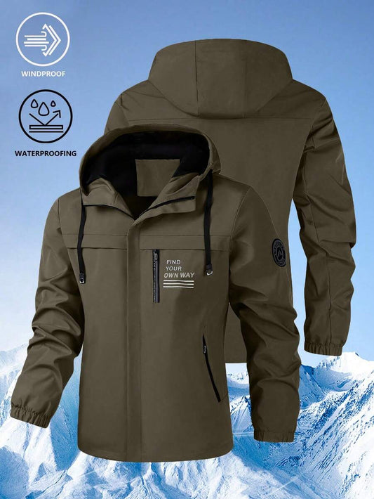 1pc Men Outdoor Windbreaker, Waterproof Sports Jacket For Spring And Autumn