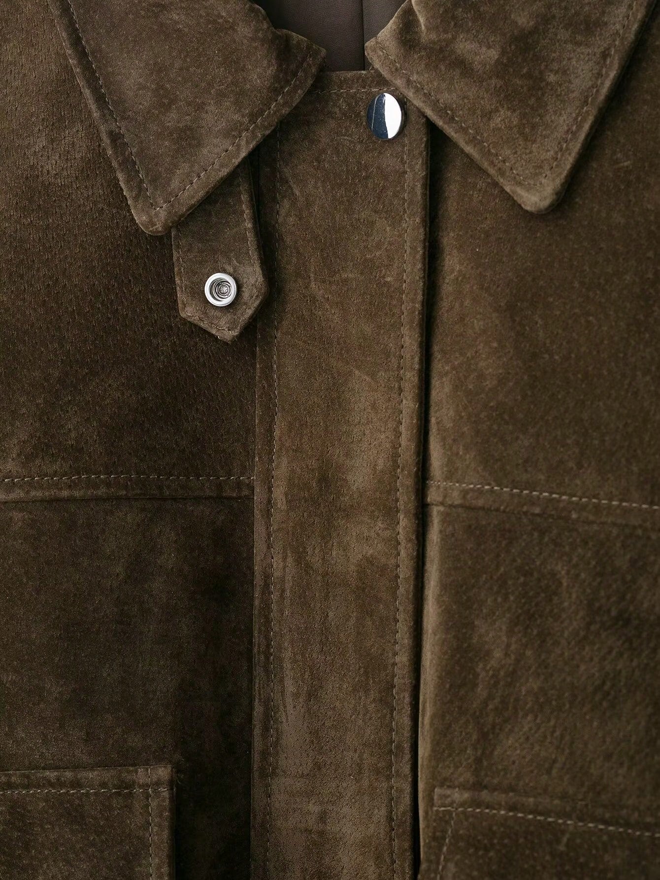 SHIBASHAN Fall Winter Women Vintage High Quality Faux Leather Lapel Bomber Jacket With Pocket Zipper Long Sleeve Outerwear