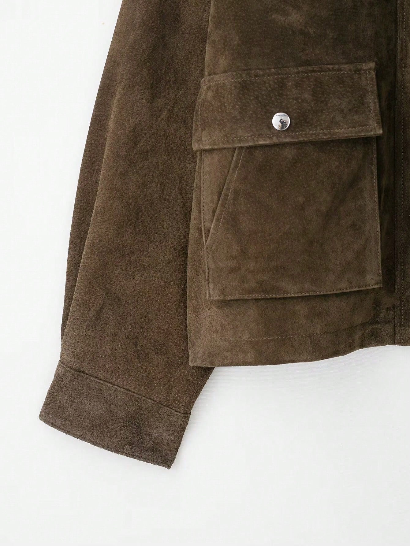 SHIBASHAN Fall Winter Women Vintage High Quality Faux Leather Lapel Bomber Jacket With Pocket Zipper Long Sleeve Outerwear