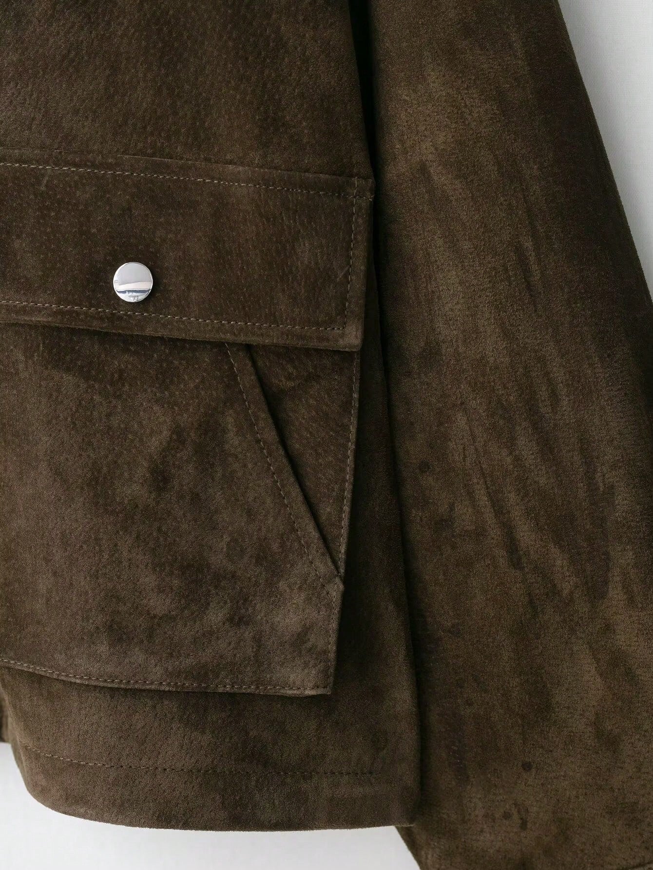 SHIBASHAN Fall Winter Women Vintage High Quality Faux Leather Lapel Bomber Jacket With Pocket Zipper Long Sleeve Outerwear