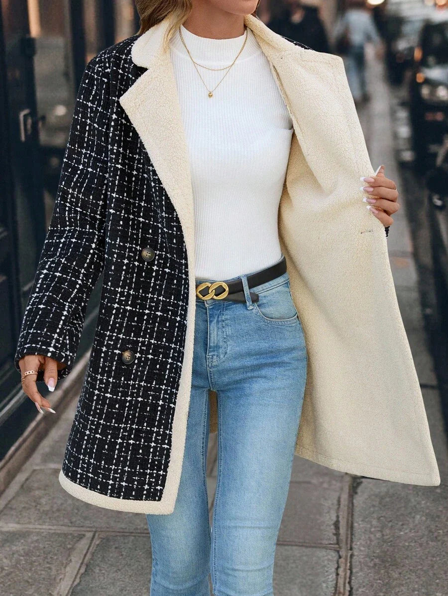 Ellevyn Women's Puff Patchwork Front Zip Casual Regular PU Jacket Autumn Winter Clothes For Womenchristmas Clothes For Women Winter Clothes For Women Cozy Fall And Winter Clothes For Women New Year Clothes  Thanksgiving Outfit For Women Elegant Party Clo